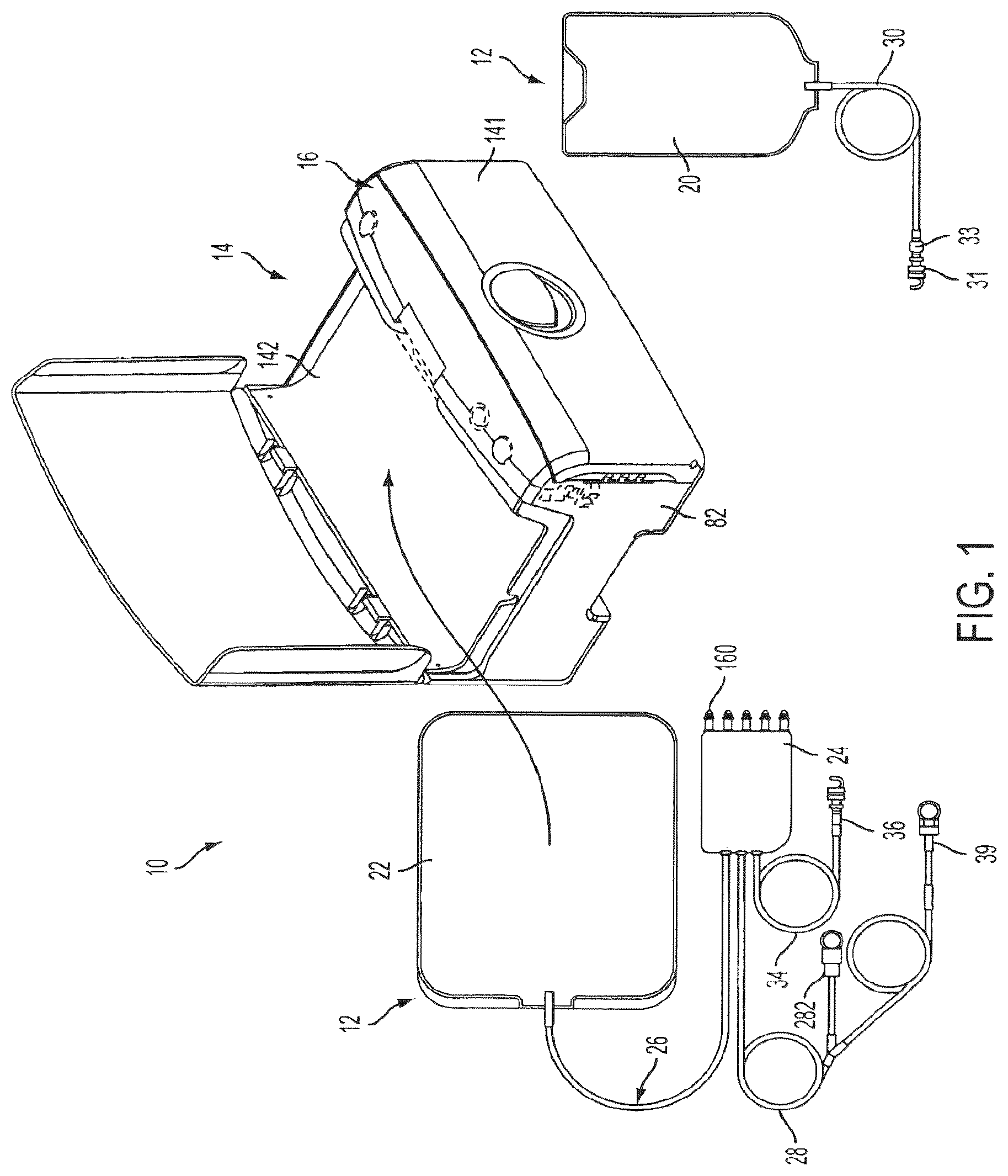 Patent US12551605 Figure 1 – Fluid line autoconnect apparatus and methods for medical treatment system