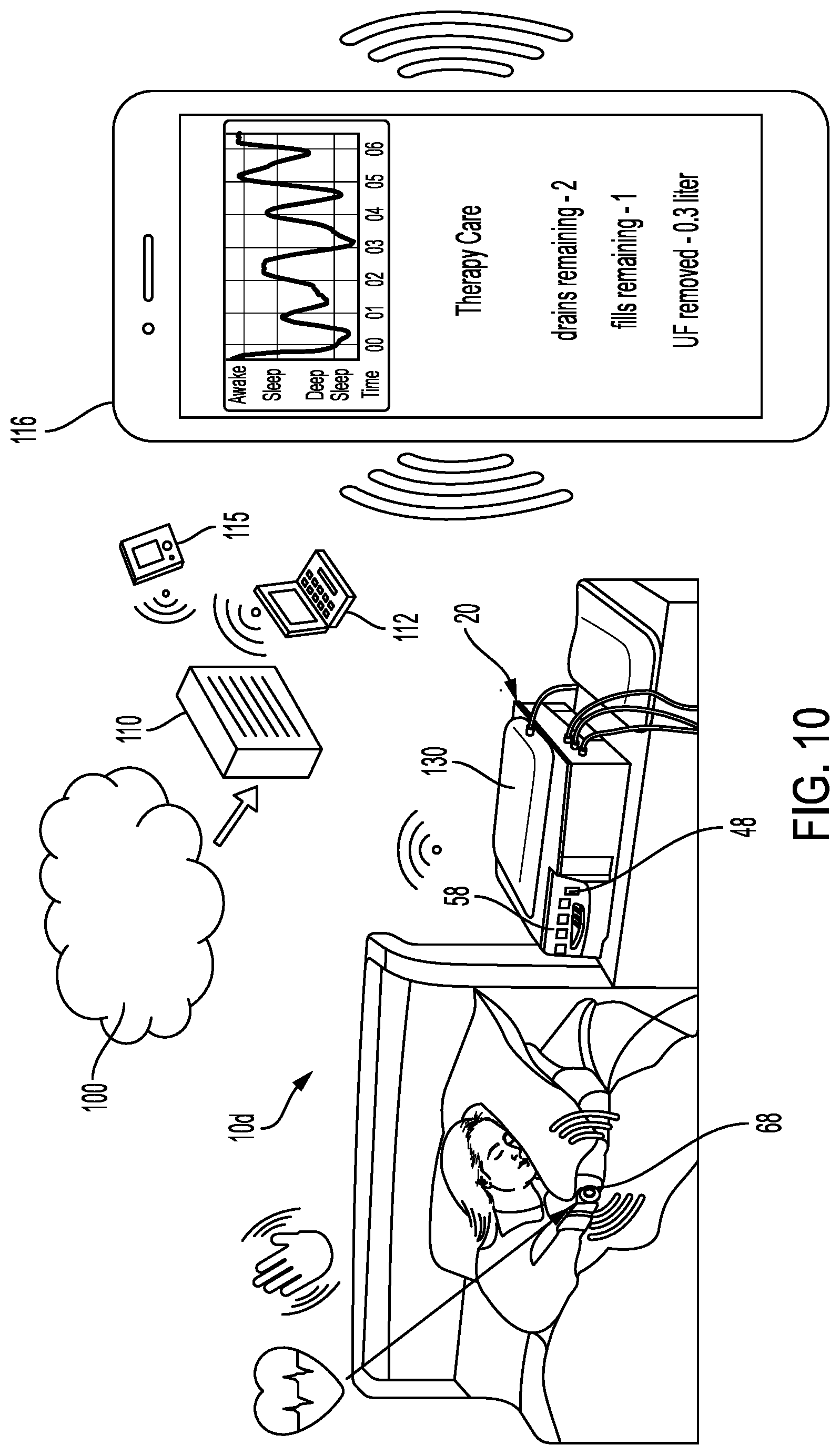Patent US12551607 Figure 10 – Sleep tracking for alarm and therapy modifications