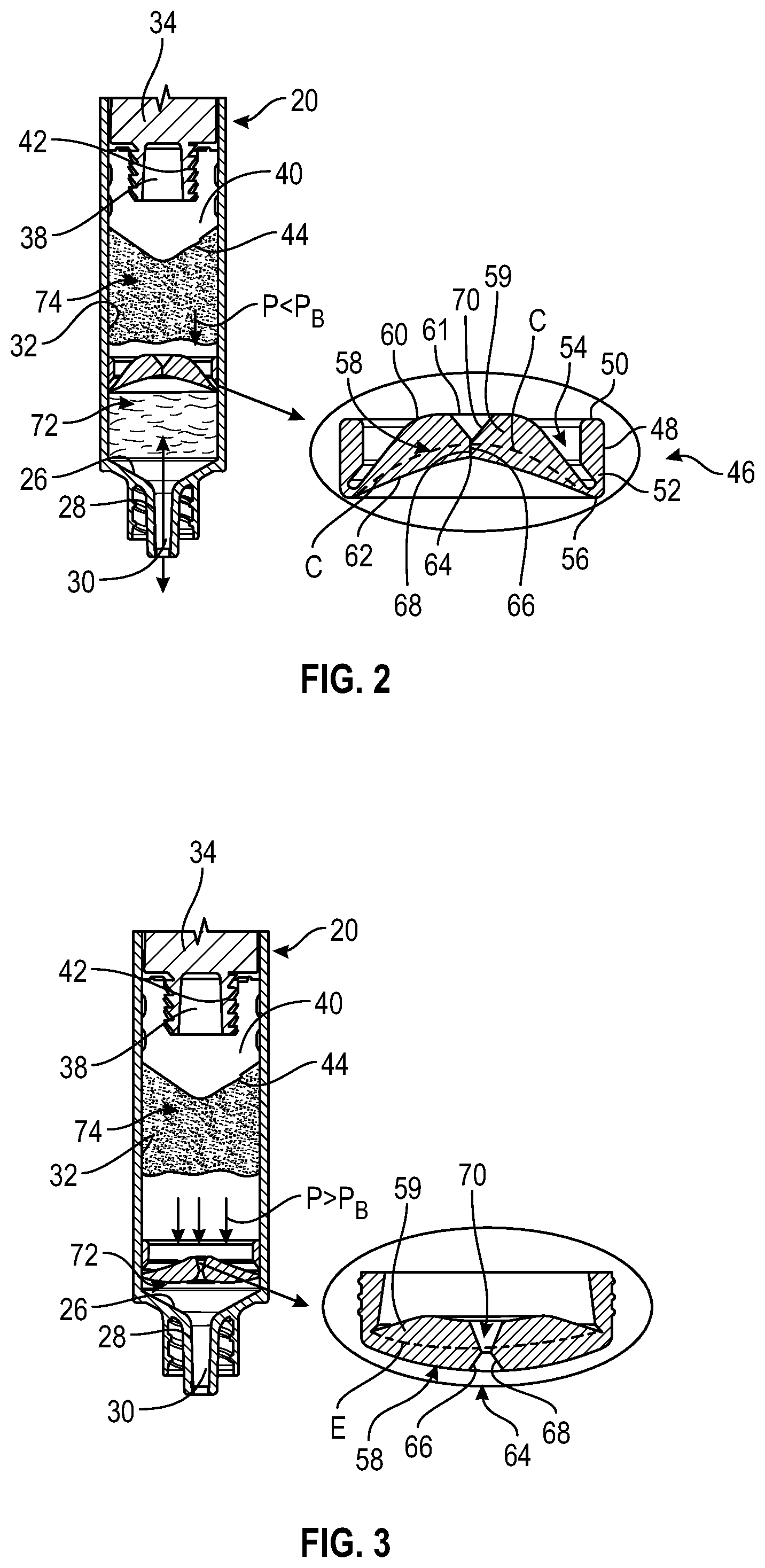 Patent US12551622 Figure 2 – Dual chamber syringe assembly with floating stopper