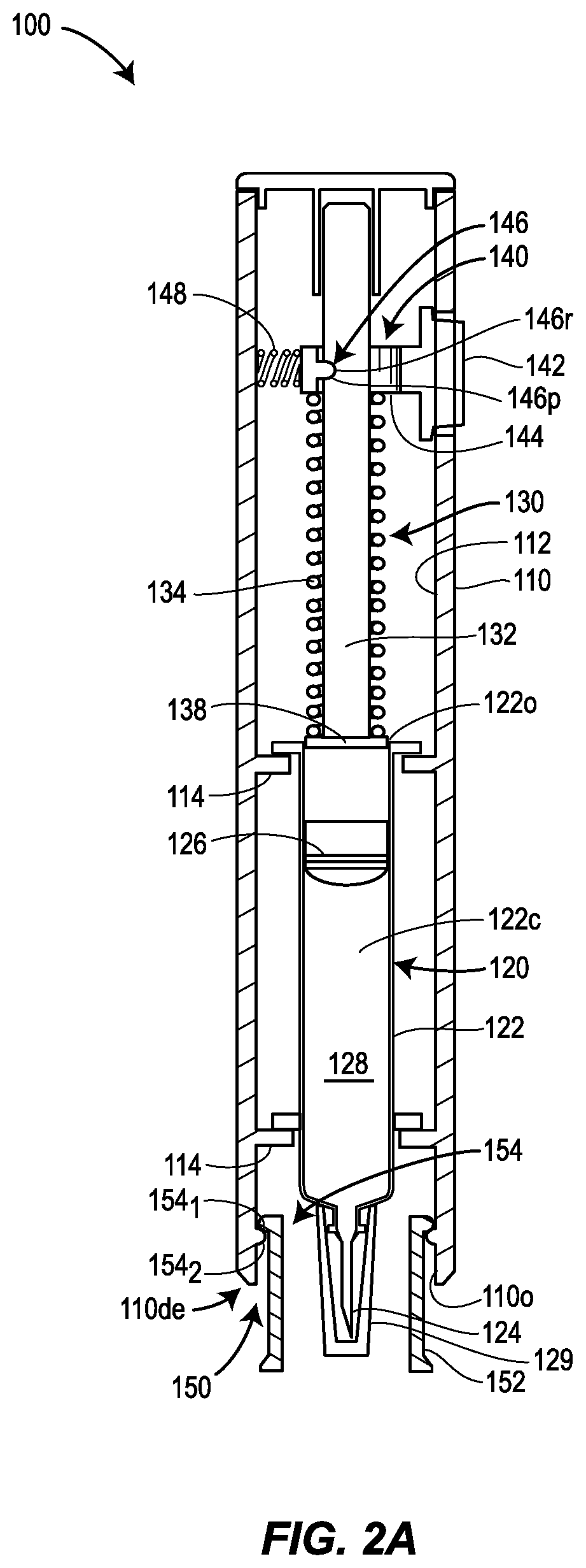 Patent US12551623 Figure 2 – Drug delivery device having a needle guard mechanism with a turnable threshold of resistance to needle guard movement