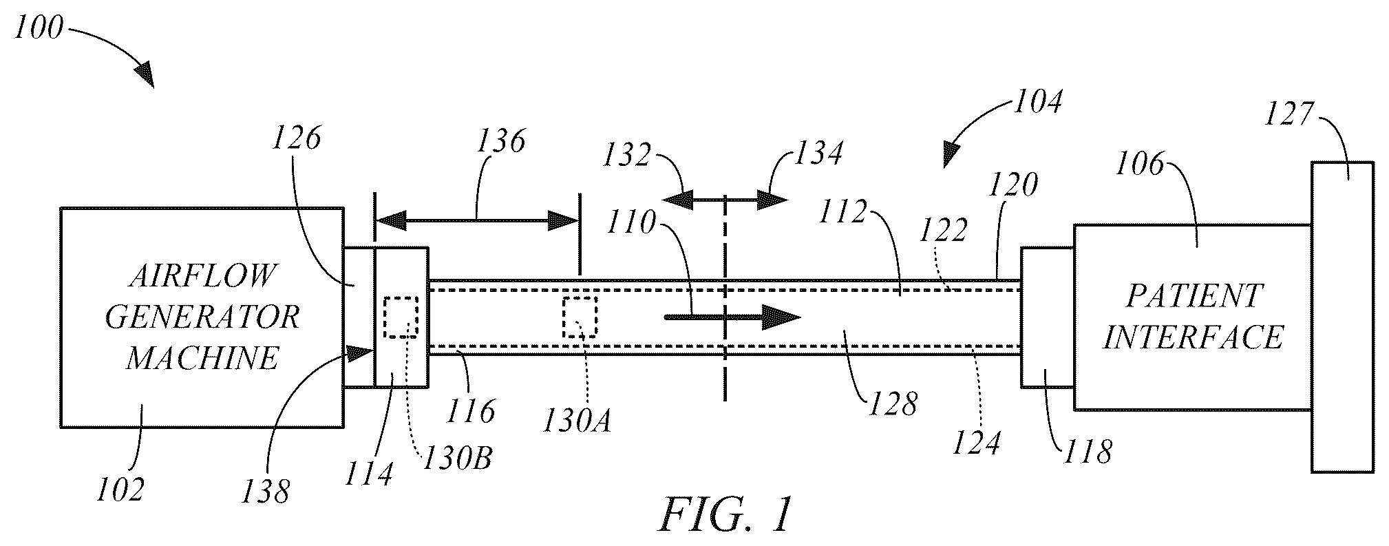 Patent US12551650 — Respiratory apparatus airflow tube — Figure 1