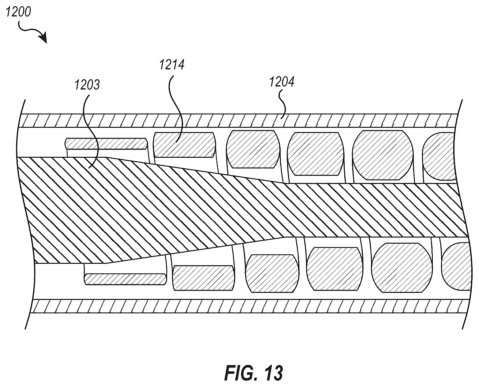 Patent US12551666 Figure 5 – Guidewire with core centering mechanism
