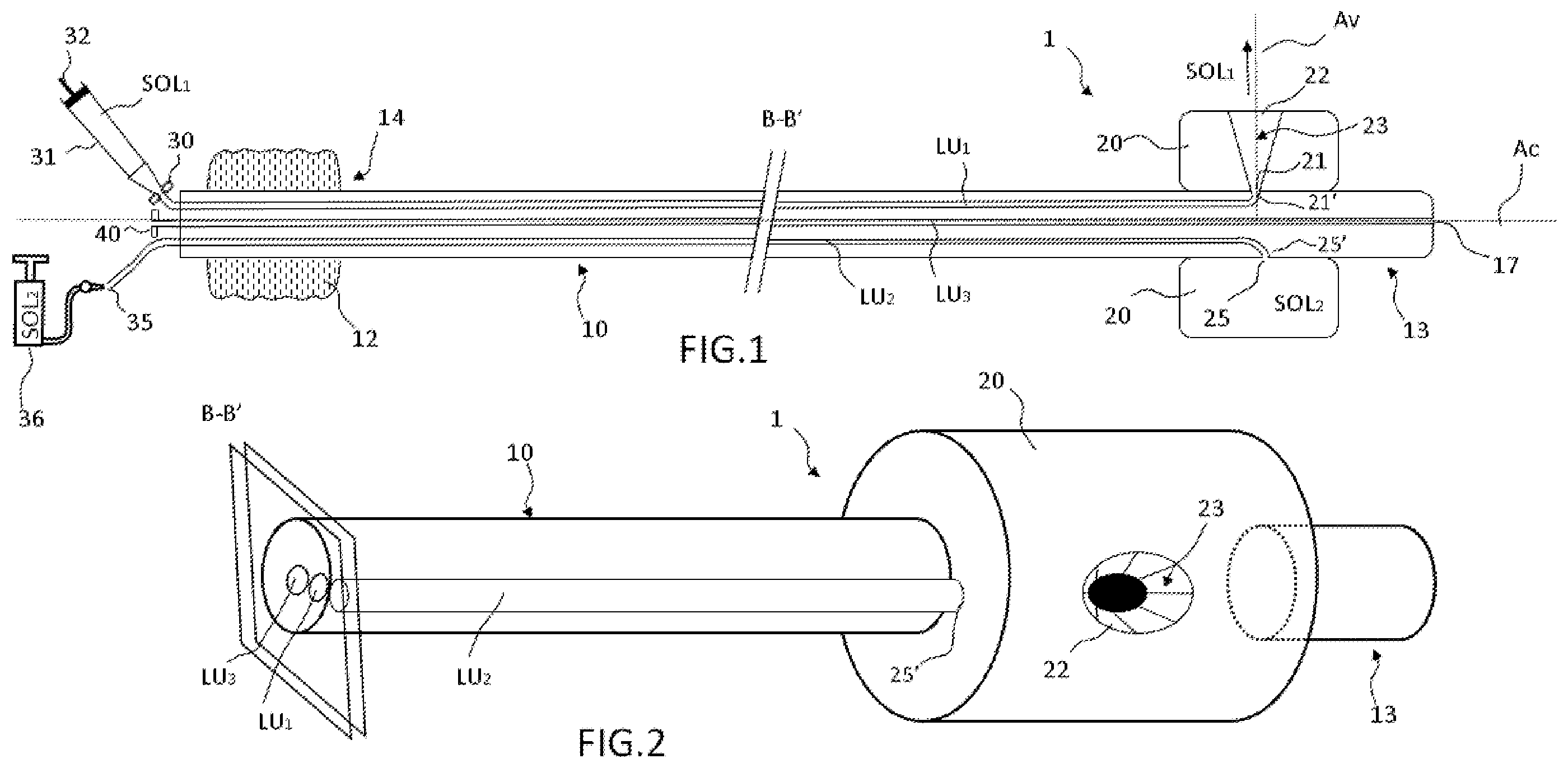 Patent US12551667 Figure 1 – Catheter, inflatable balloon for a catheter