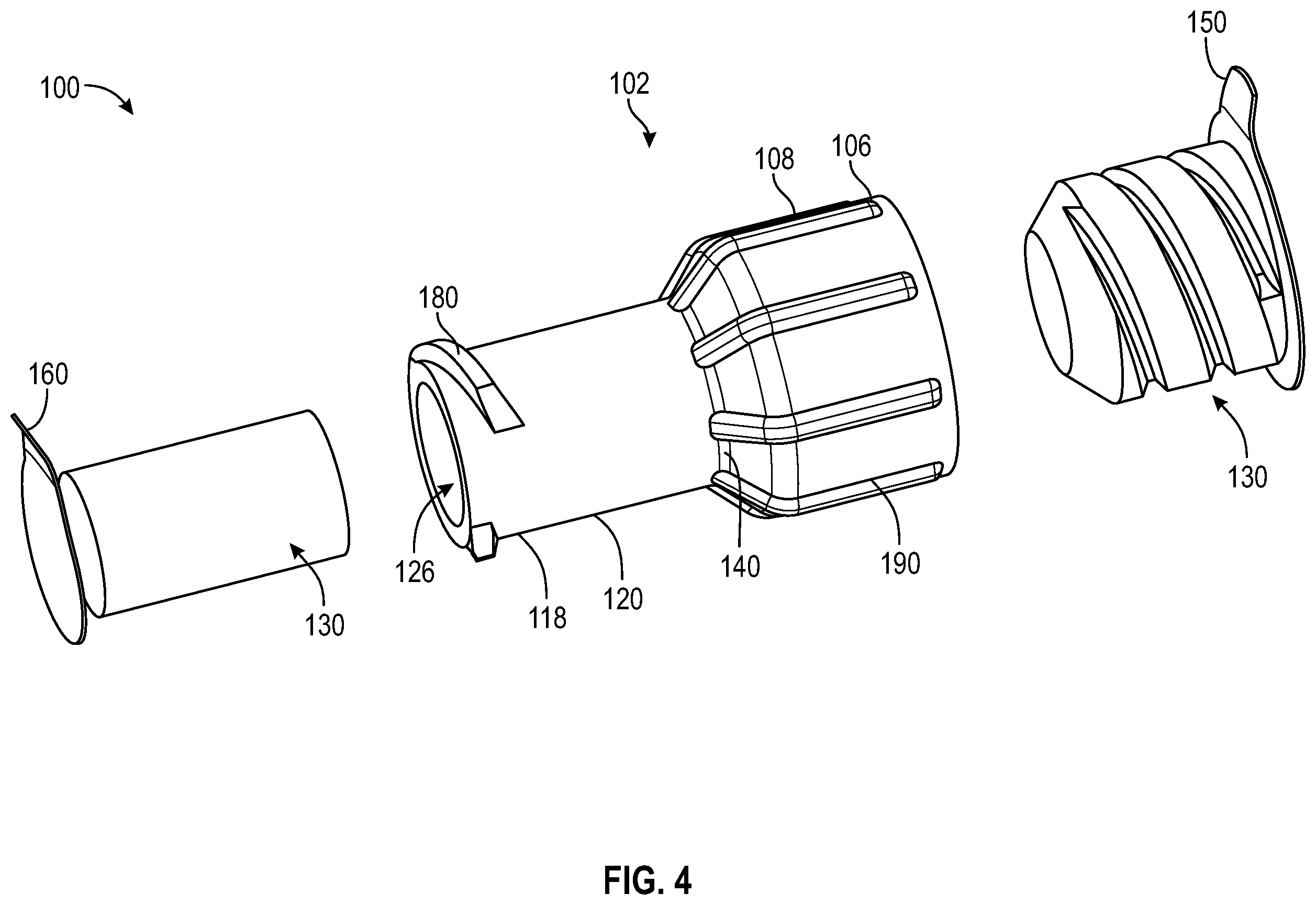 Patent US12551682 Figure 4 – Universal single-use cap for male and female connectors
