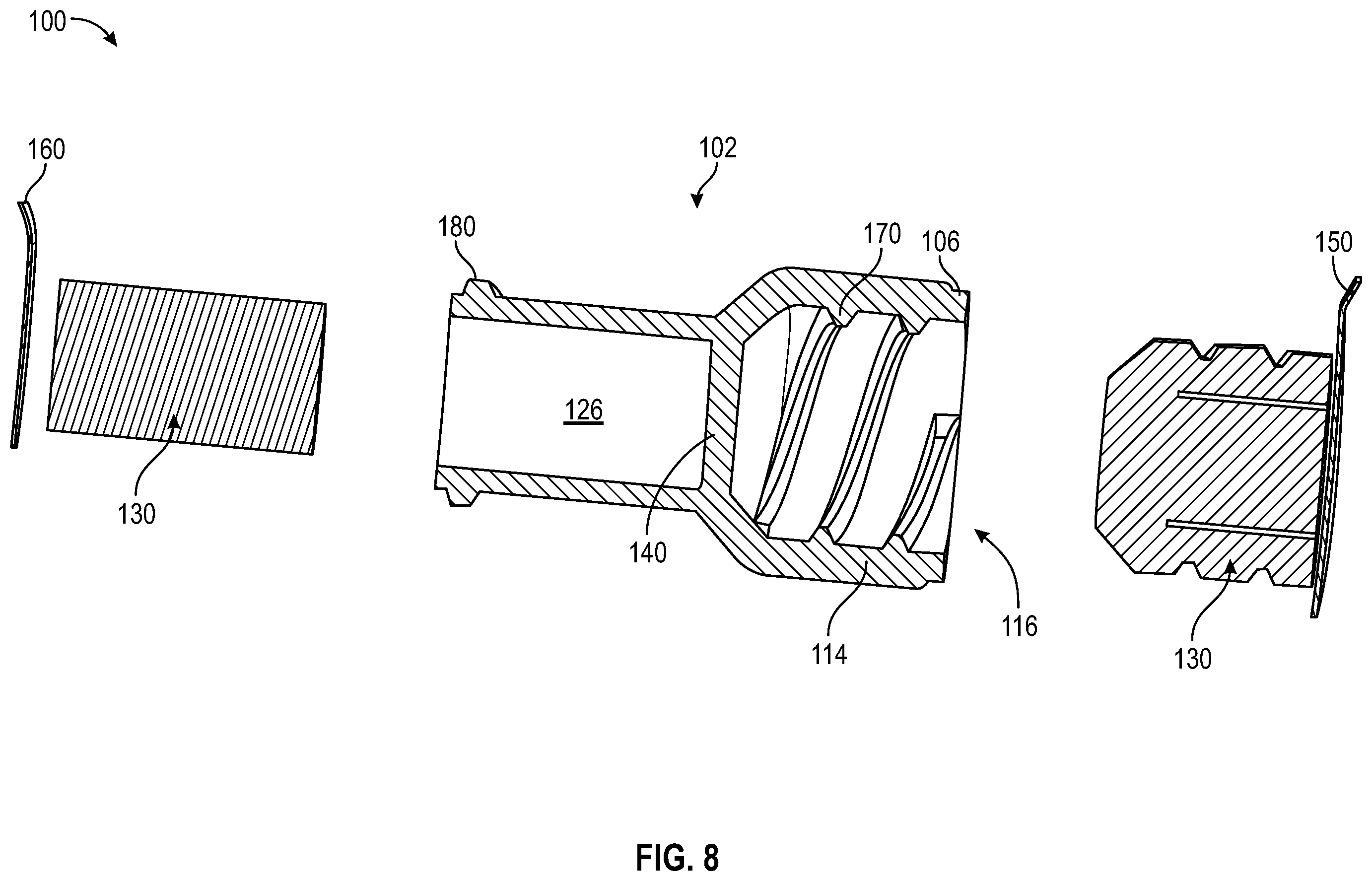 Patent US12551682 Figure 8 – Universal single-use cap for male and female connectors