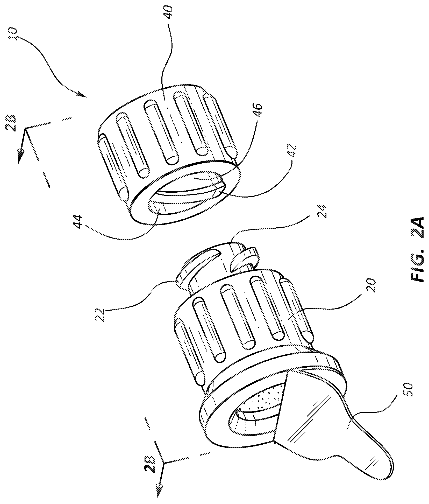 Patent US12551683 Figure 3 – Needleless connector and access port disinfection cleaner and antimicrobial protection cap