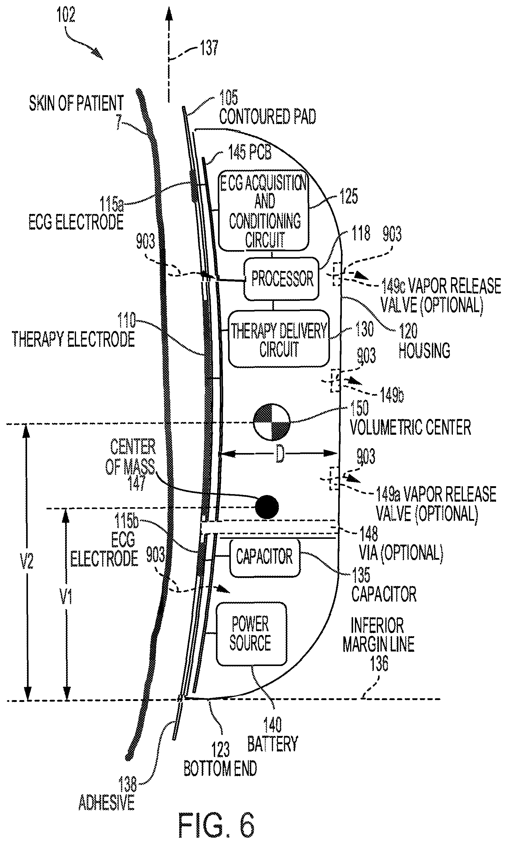 Patent US12551693 Figure 6 – Adhesively coupled wearable medical device