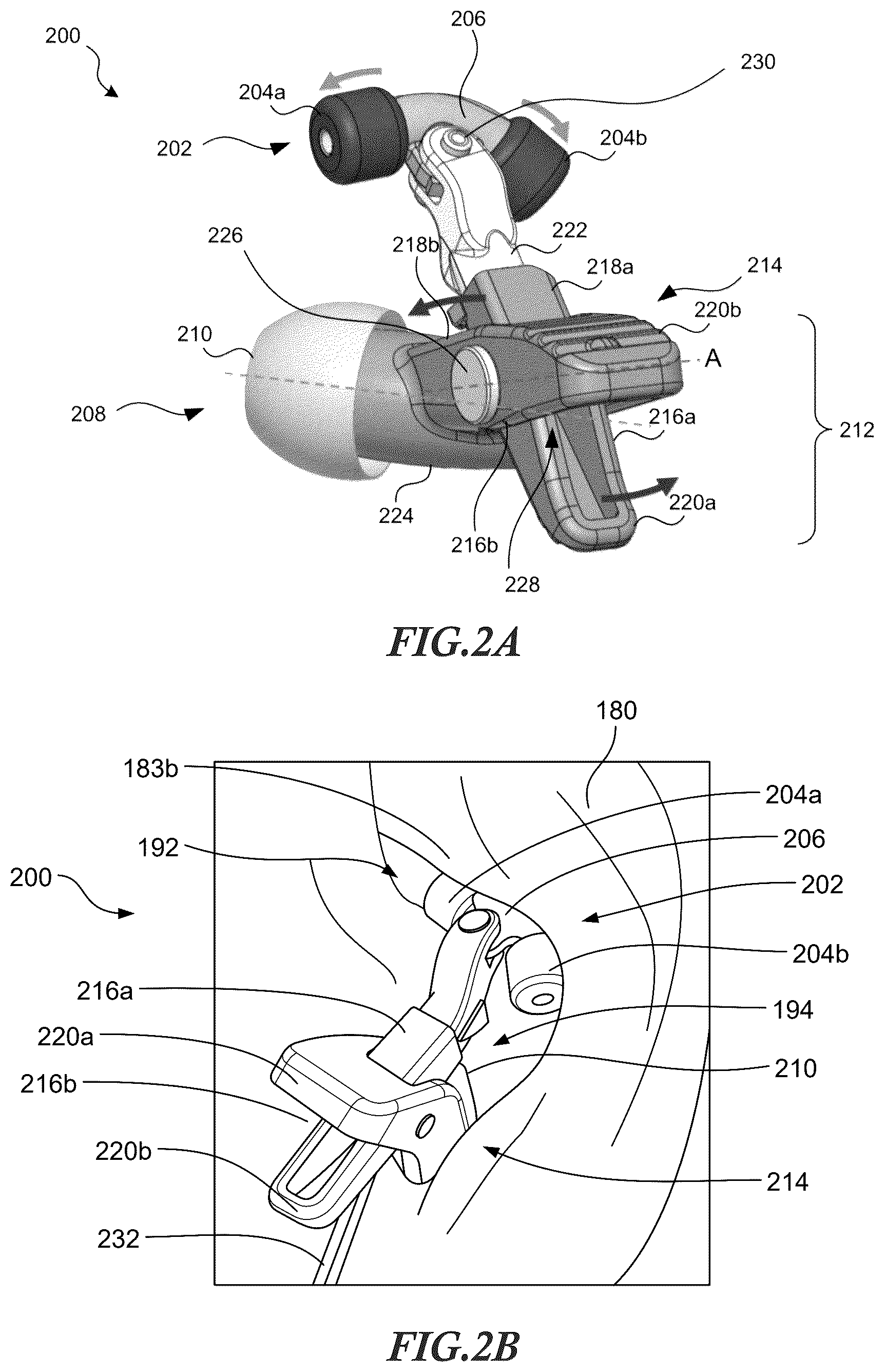 Patent US12551700 Figure 2 – Adjustable auricular nerve stimulation devices, and associated systems and methods