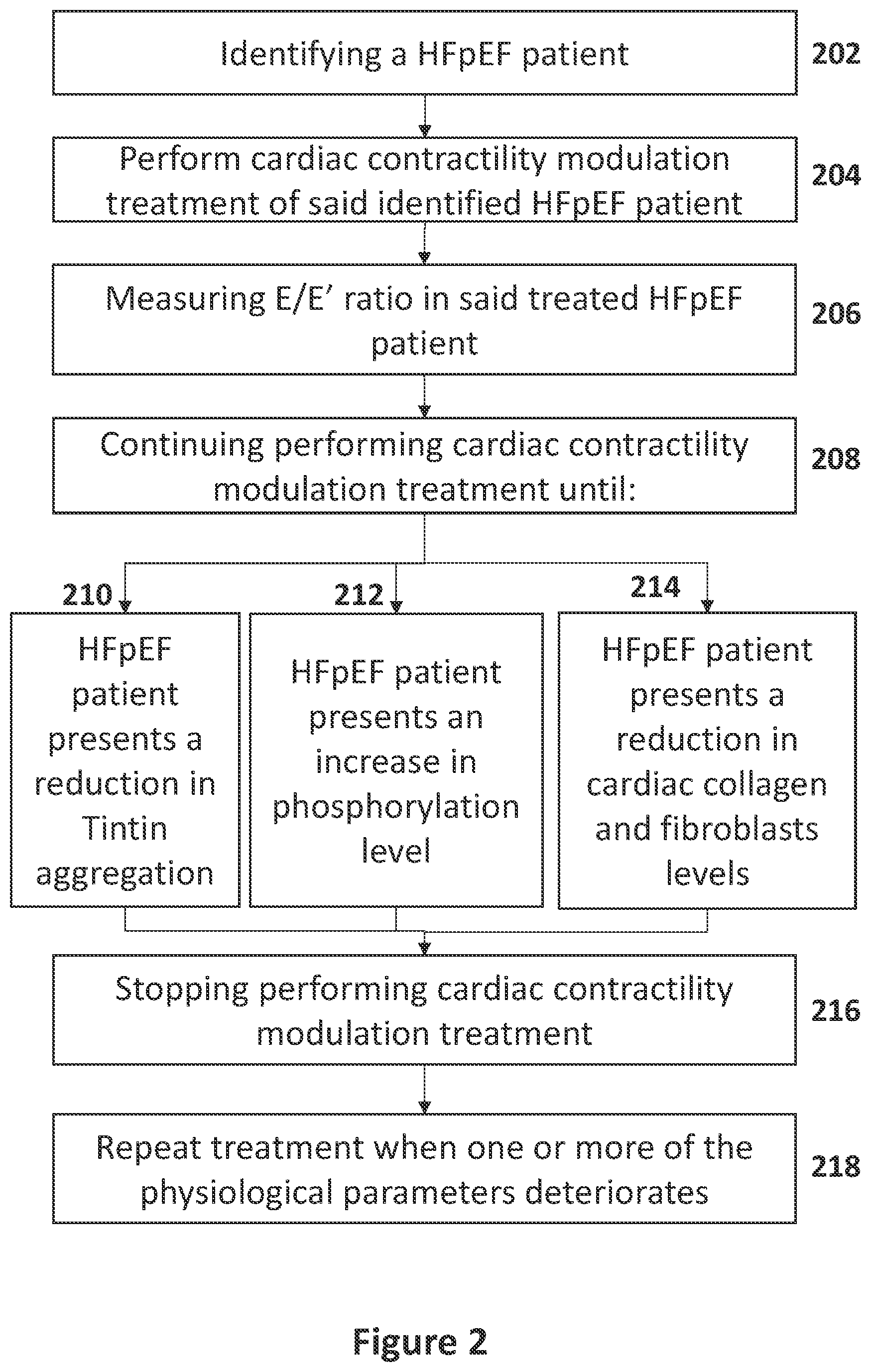 Patent US12551707 Figure 2 – Means and methods for using non-excitatory electrical heart failure therapy as a therapy for heart failure with preserved ejection fraction