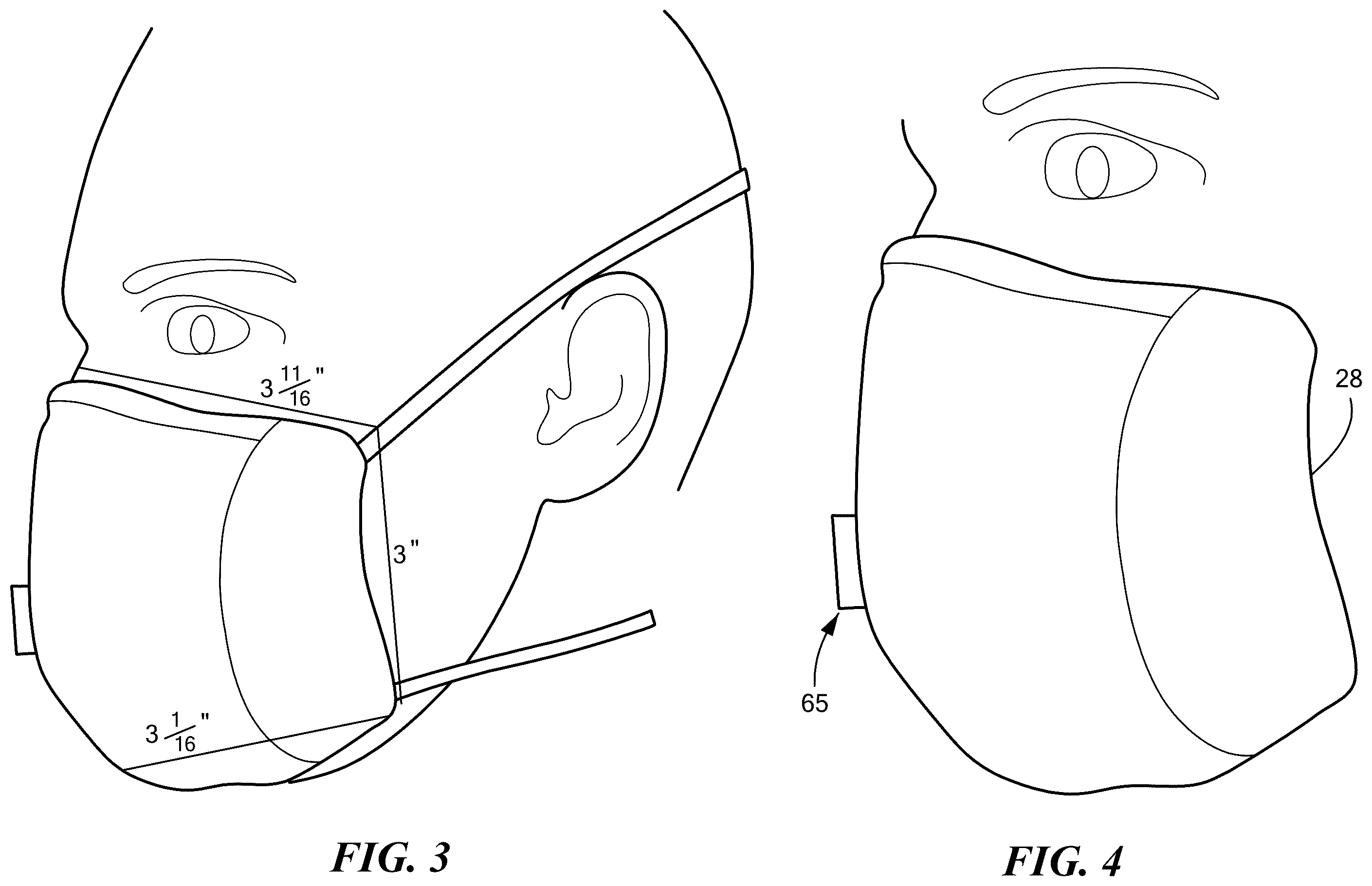 Patent US12551737 Figure 3 – Shaped three dimensional mask with replaceable filter