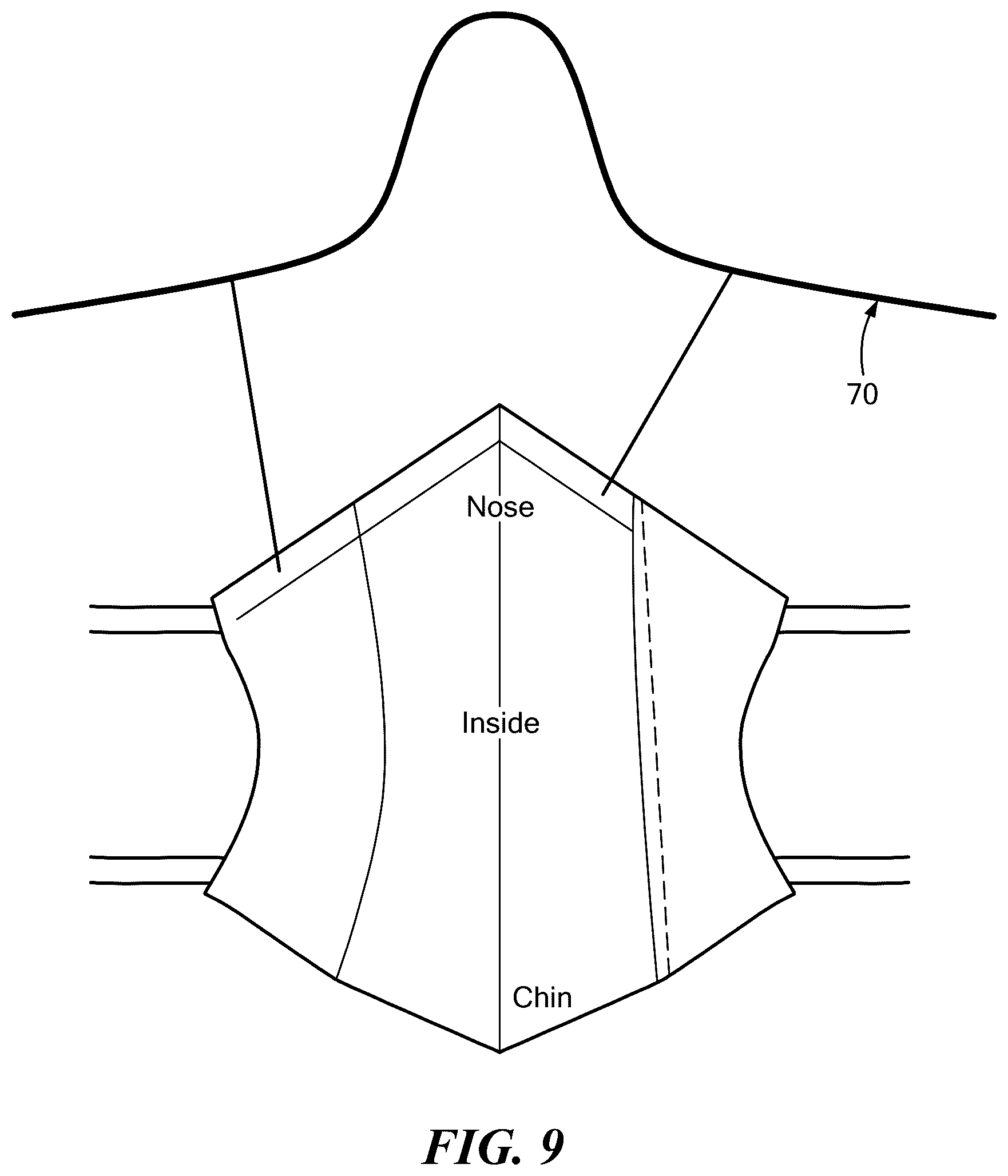 Patent US12551737 Figure 8 – Shaped three dimensional mask with replaceable filter