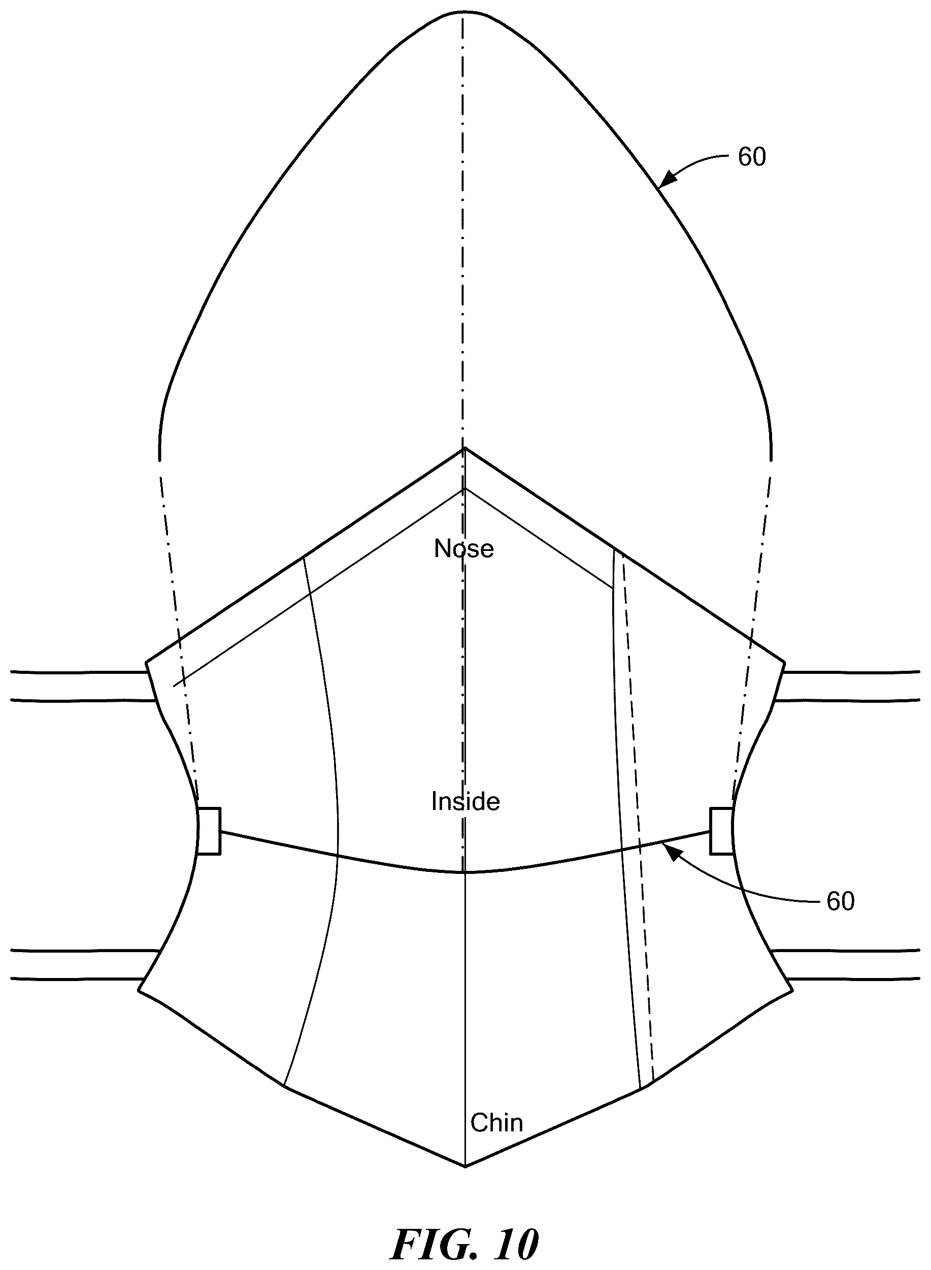 Patent US12551737 Figure 9 – Shaped three dimensional mask with replaceable filter