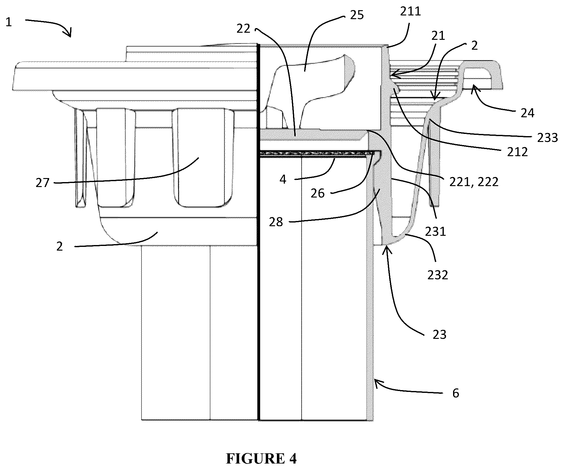Patent US12551738 Figure 4 – Retractable spout closure system with flame mitigation