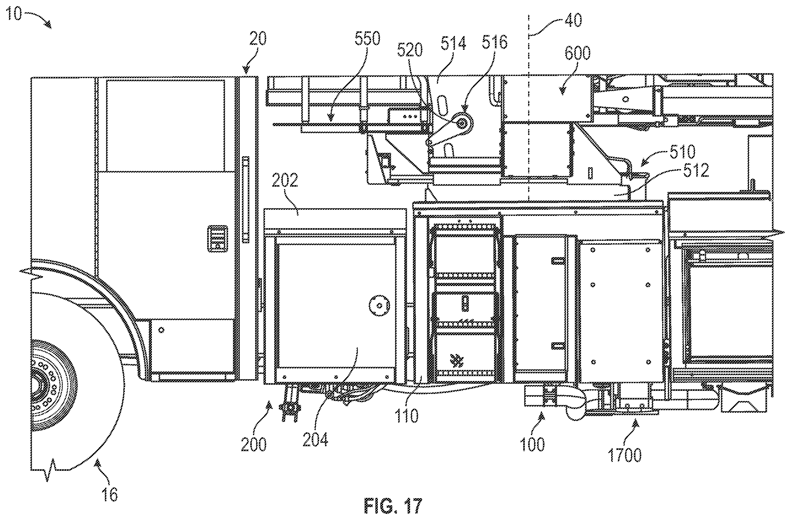 Patent US12551740 Figure 17 – Aerial configuration for a mid-mount fire apparatus