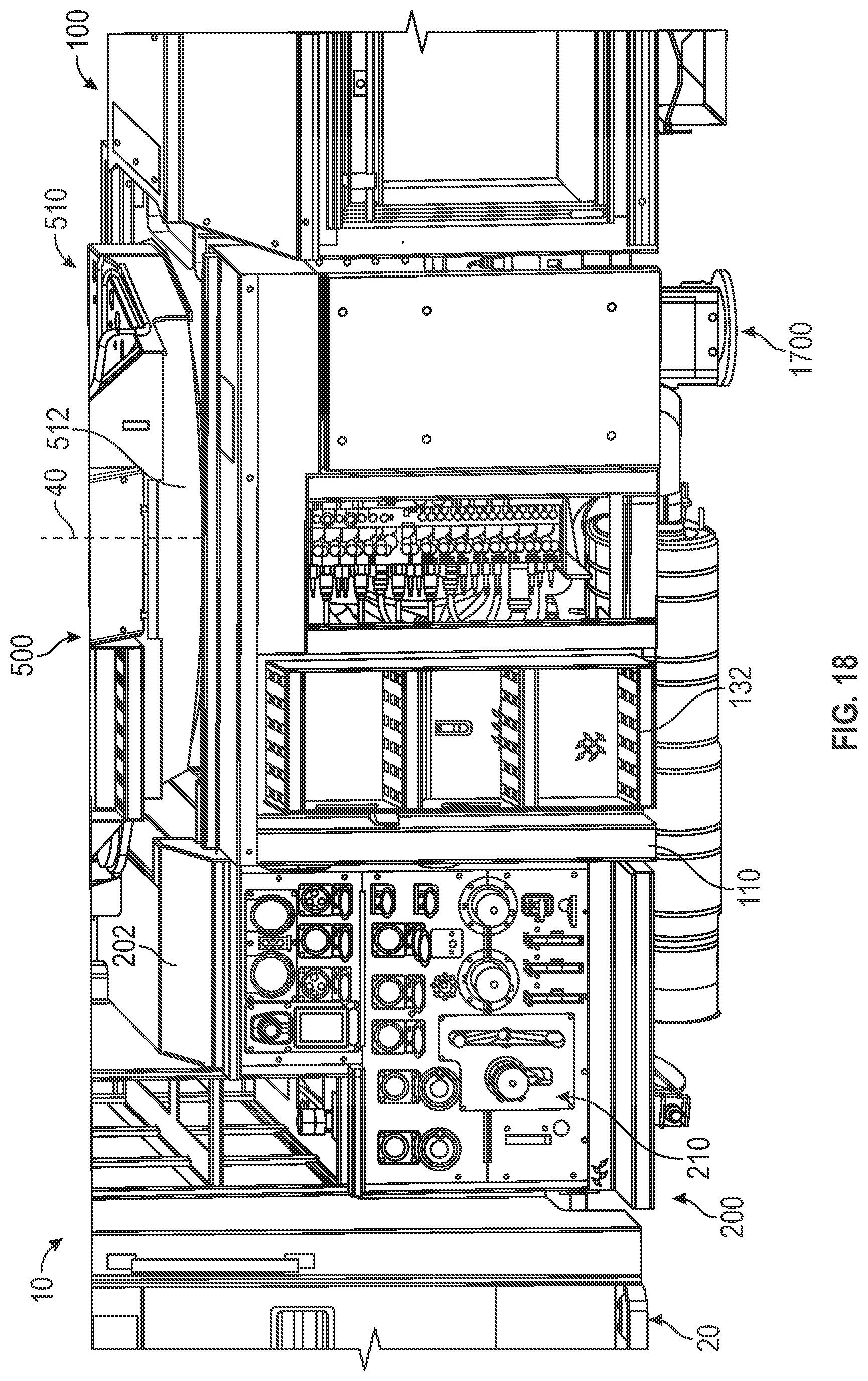 Patent US12551740 Figure 18 – Aerial configuration for a mid-mount fire apparatus