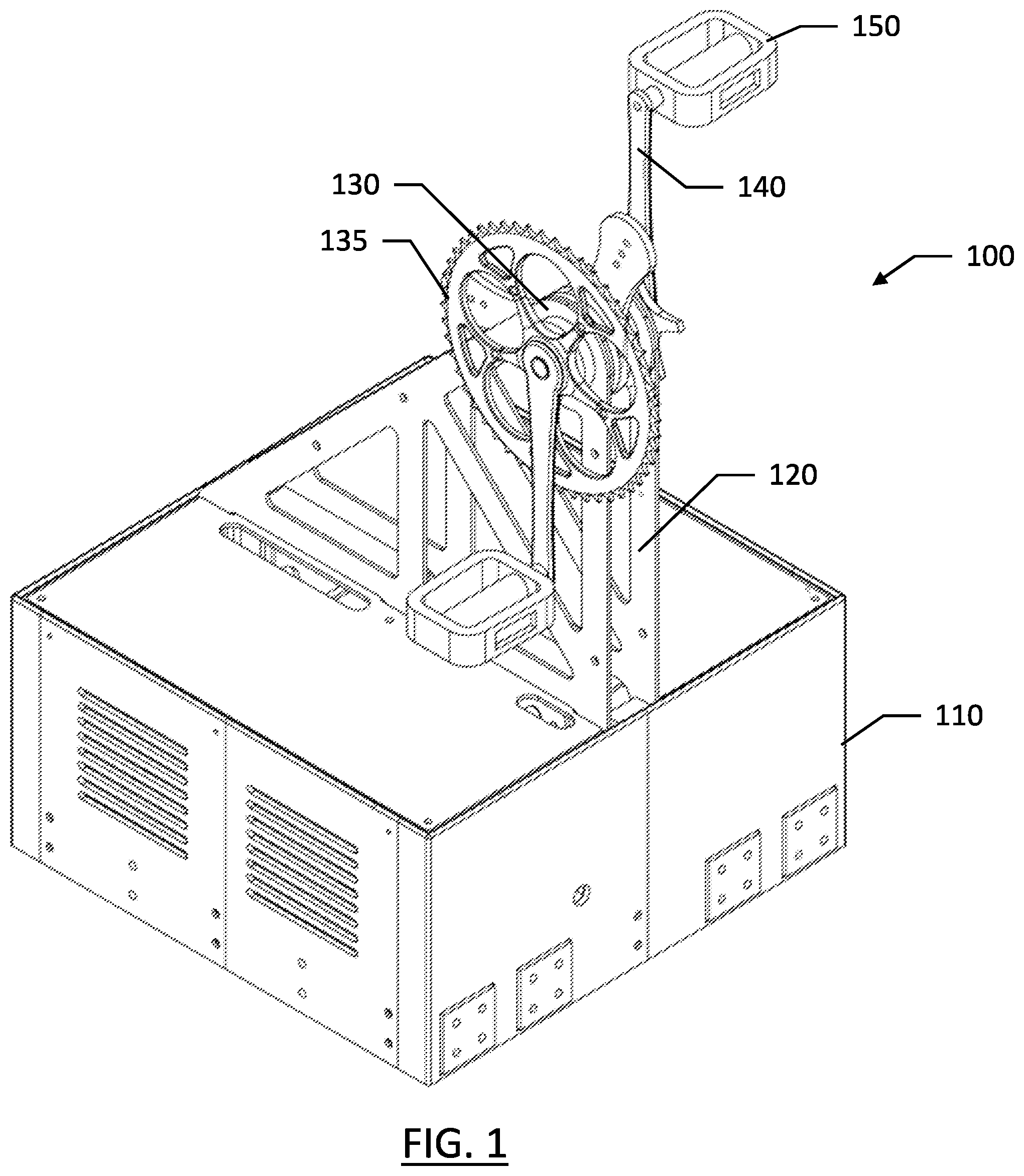 Patent US12551744 Figure 1 – Method, apparatus, and system for motorized rehabilitative cycling