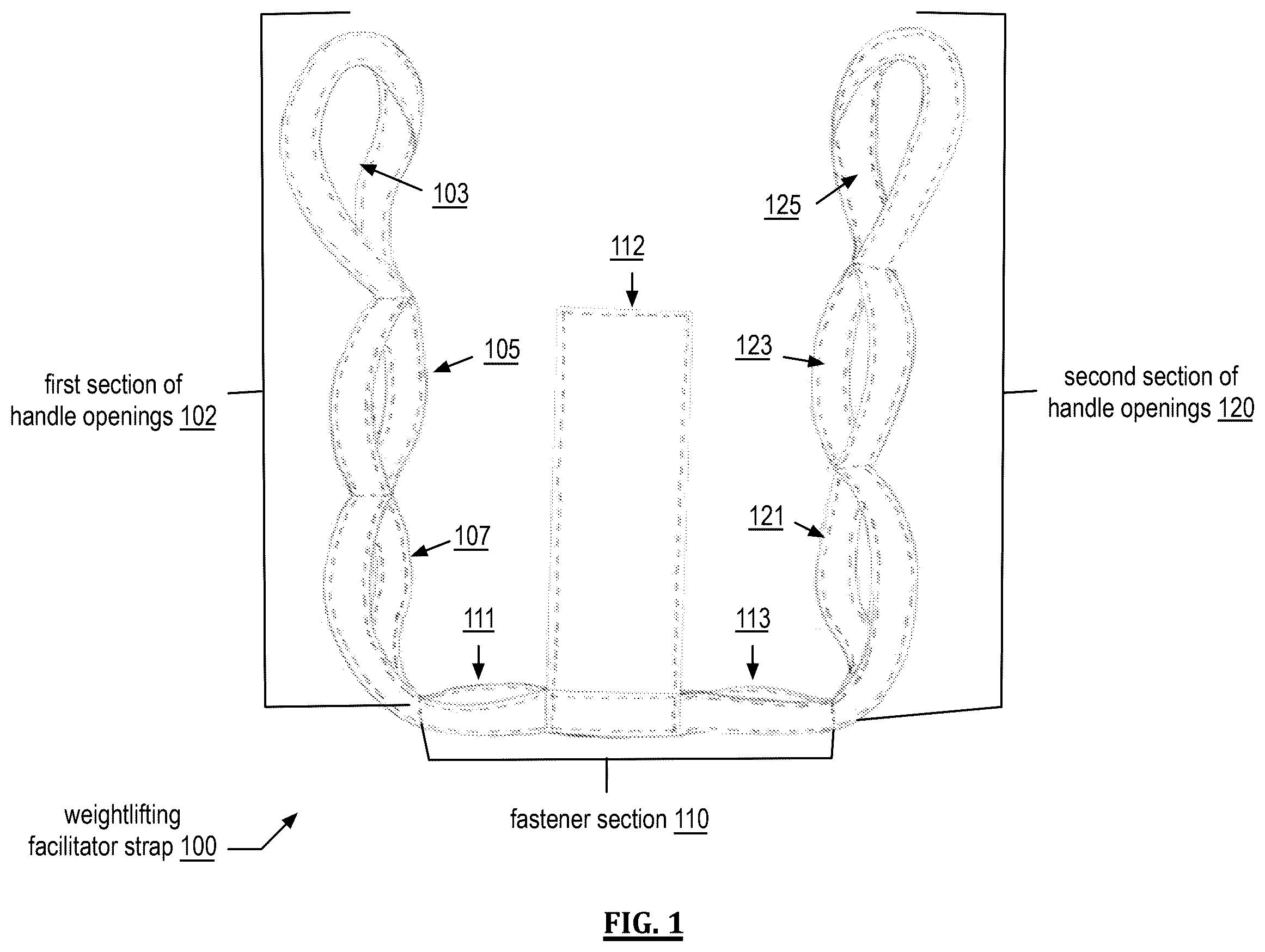 Patent US12551747 Figure 1 – Weightlifting facilitator straps