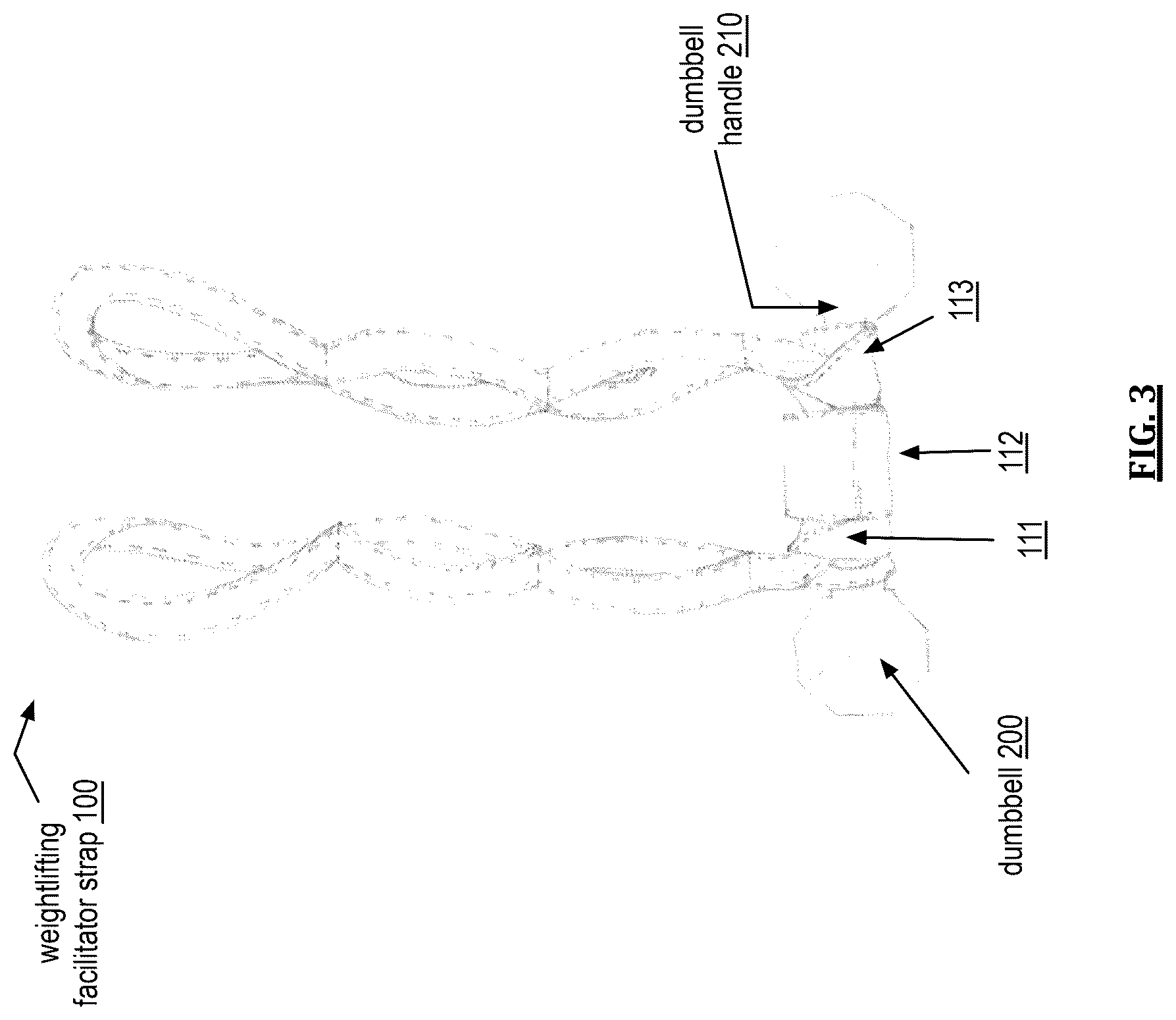 Patent US12551747 Figure 3 – Weightlifting facilitator straps