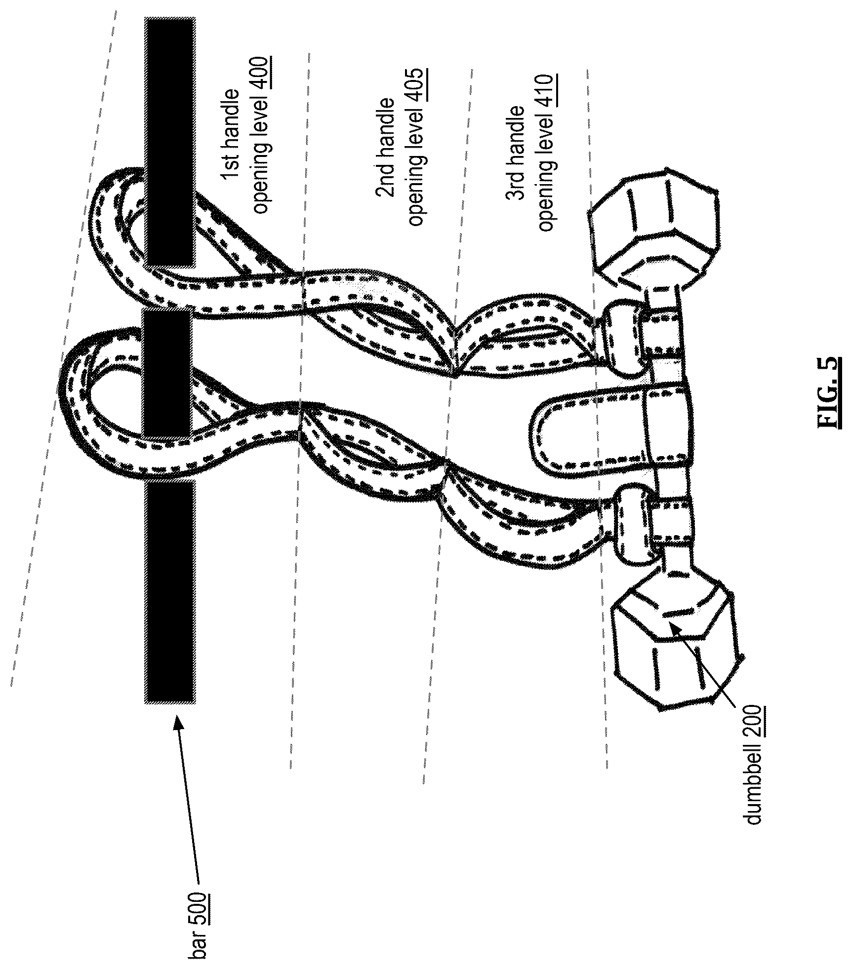 Patent US12551747 Figure 5 – Weightlifting facilitator straps