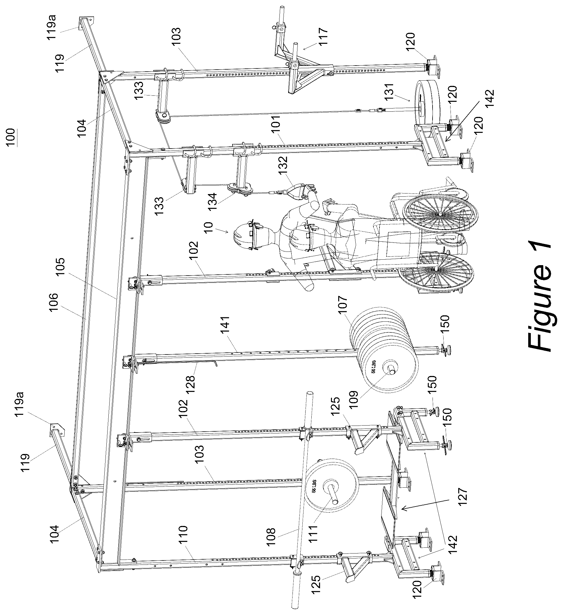 Patent US12551749 Figure 1 – Physical workout system and method
