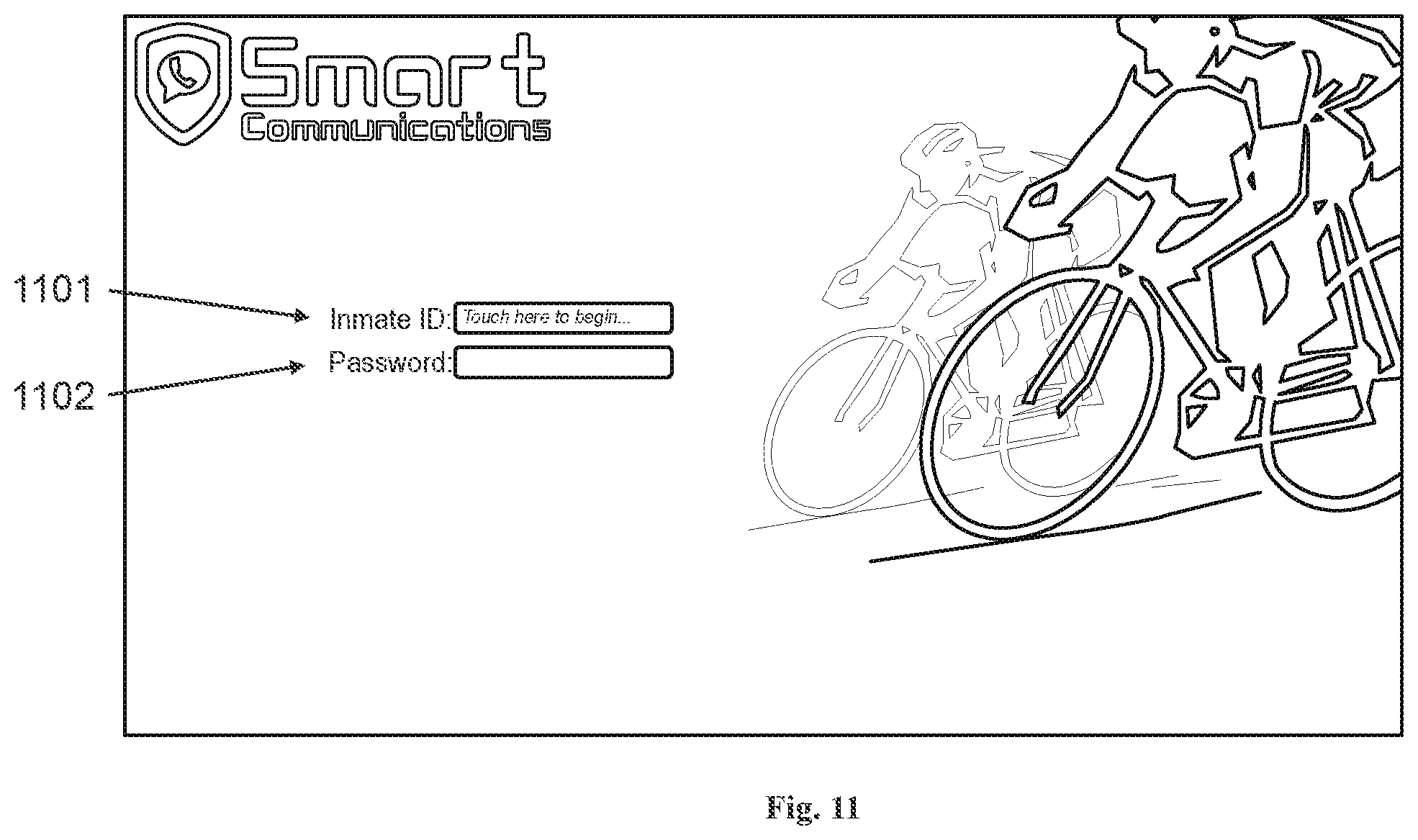 Patent US12551750 Figure 13 – Stationary exercise bike for use in a correctional facility
