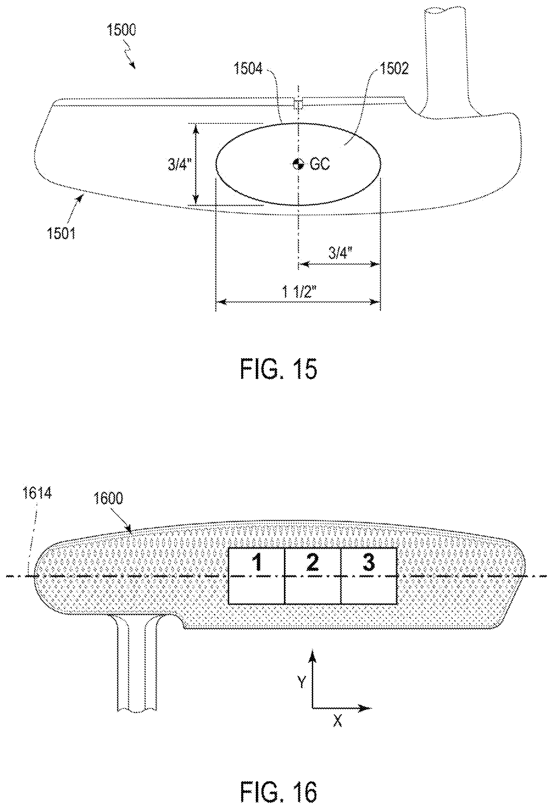 Patent US12551764 Figure 14 – Golf club with grooved striking face