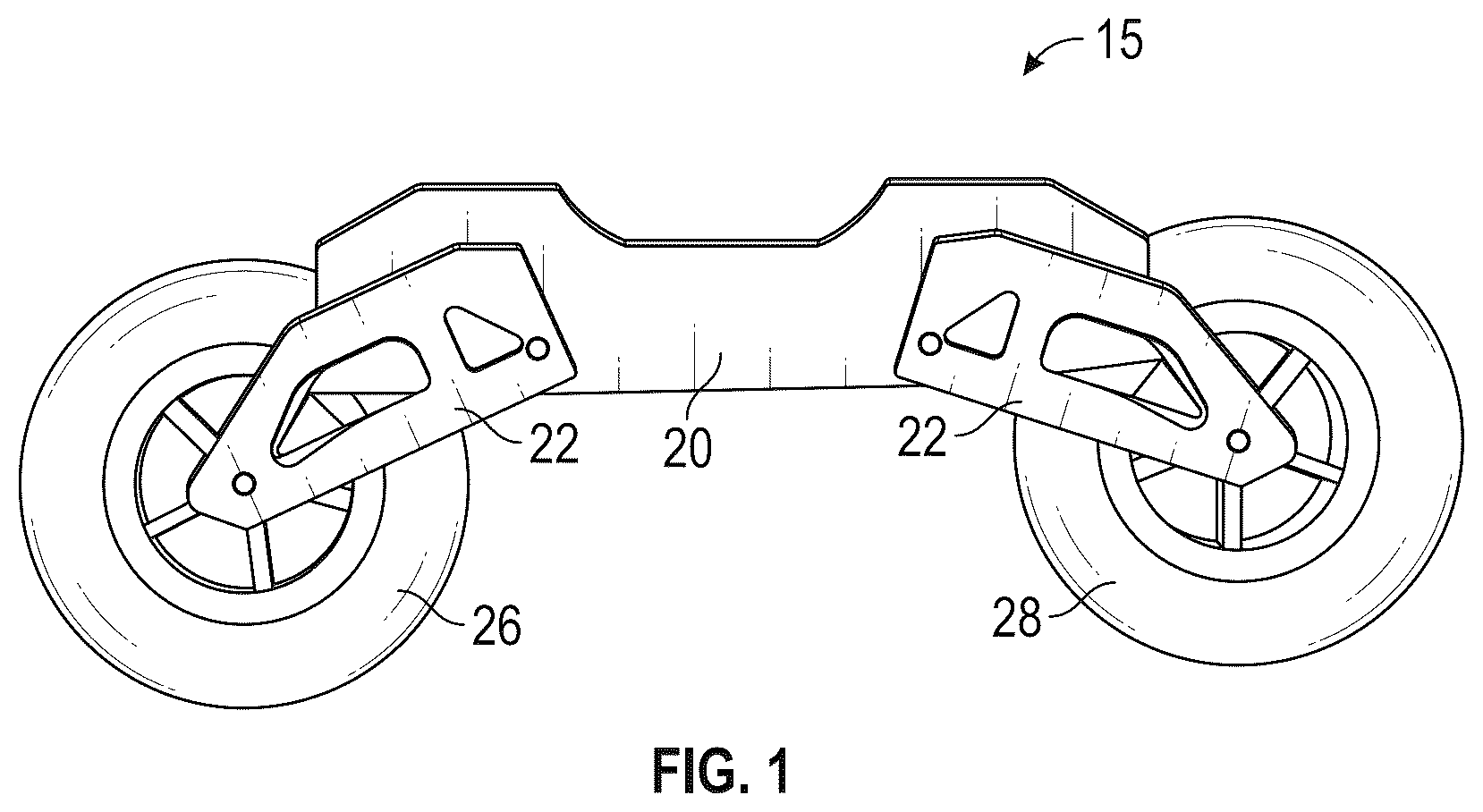Patent US12551774 Figure 1 – Snowless suspension ski