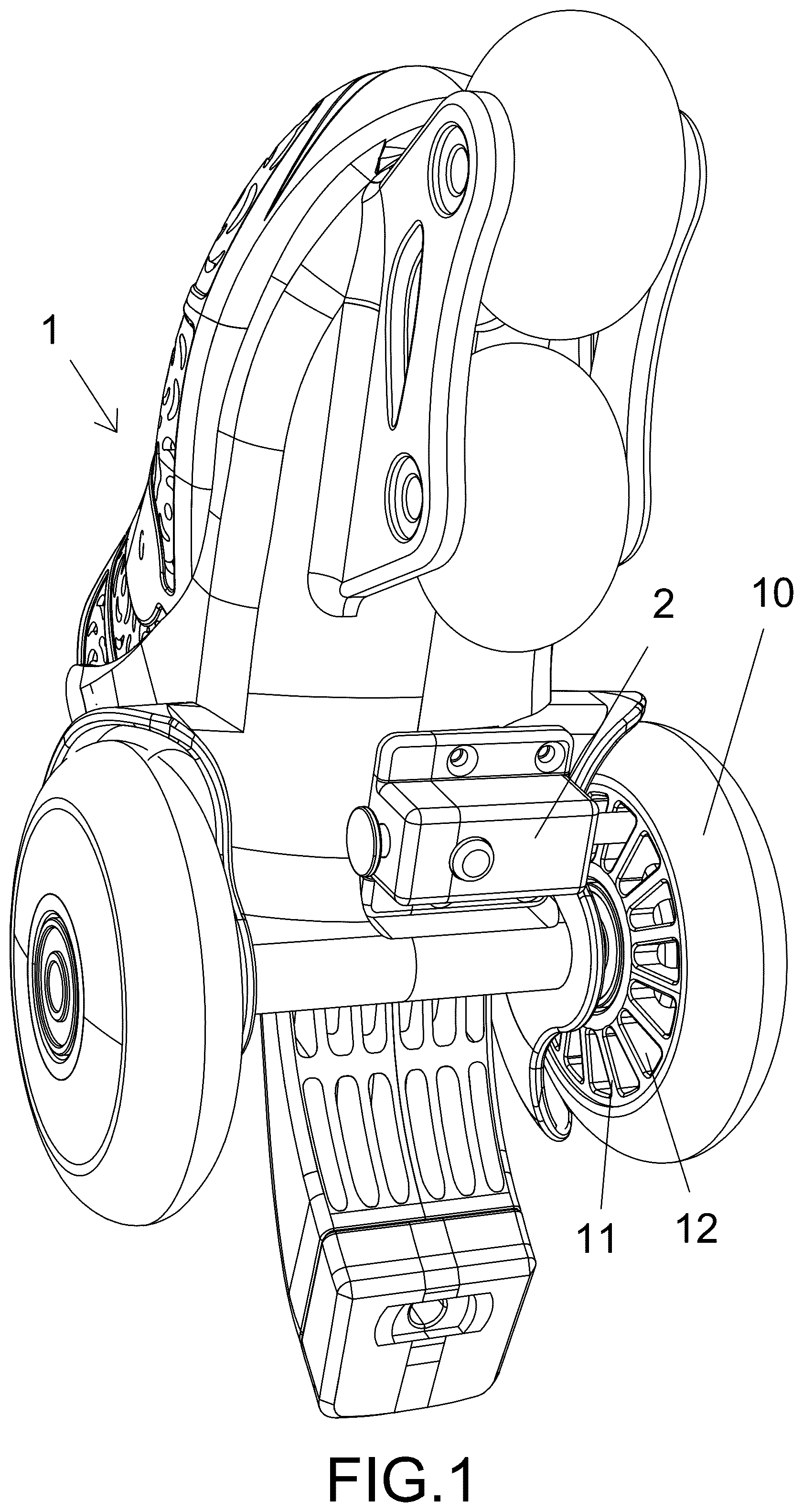 Patent US12551775 Figure 1 – Spring lock for skate wheel