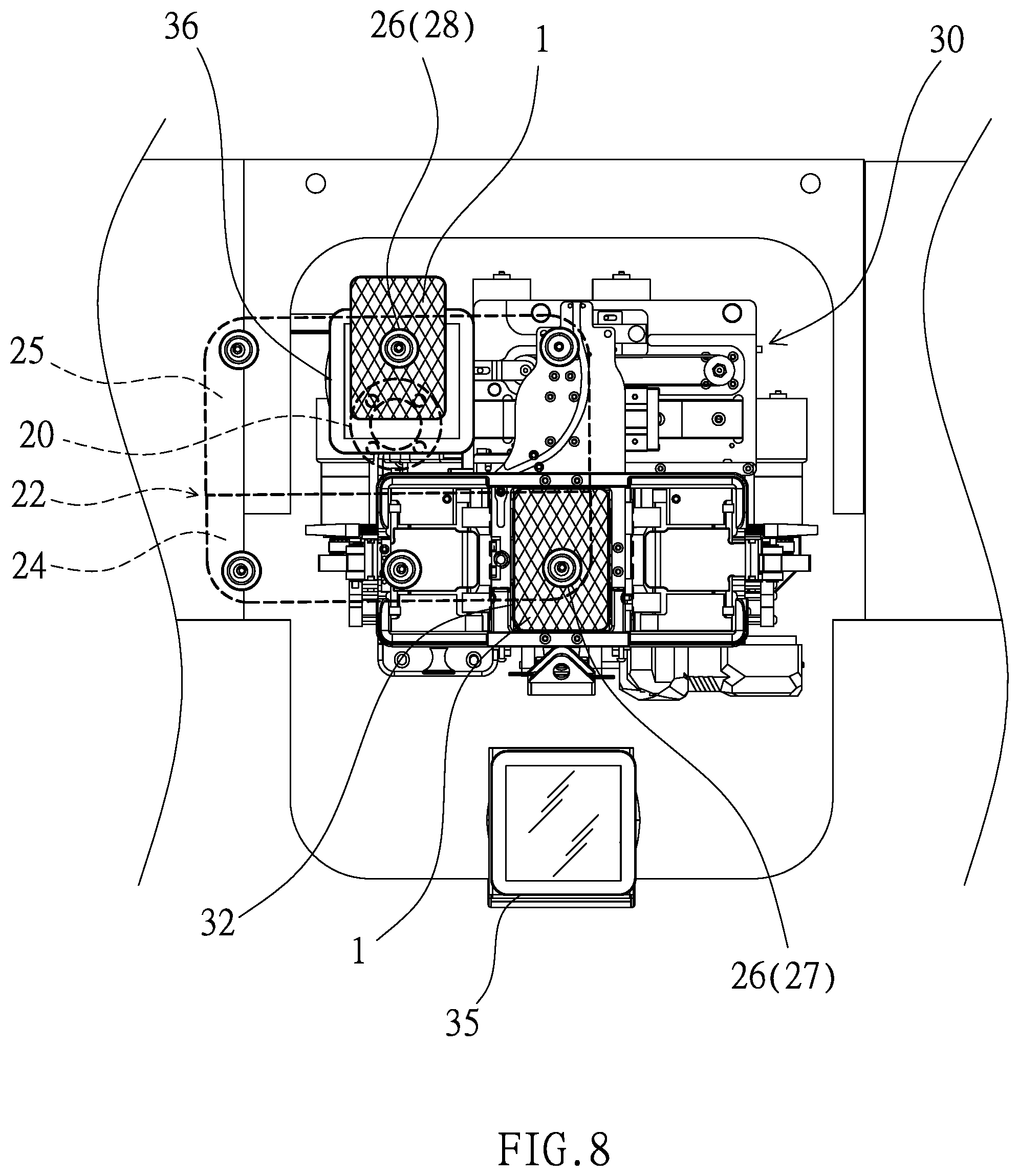 Patent US12551776 Figure 8 – System for picking cards and identification for a card game