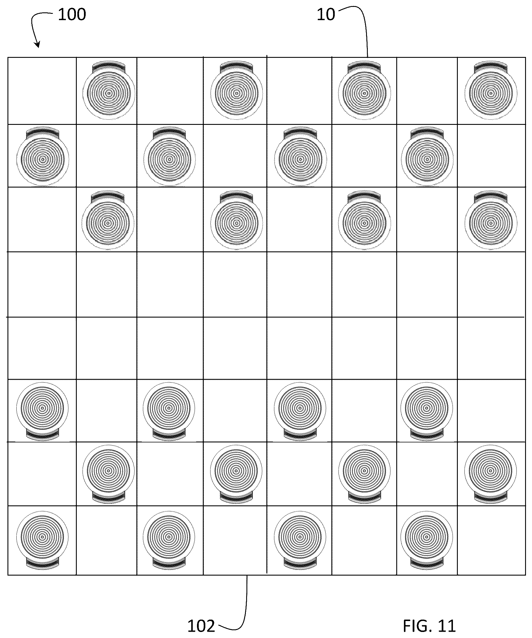 Patent US12551779 Figure 8 – Adaptive checker game piece with gripping leaf