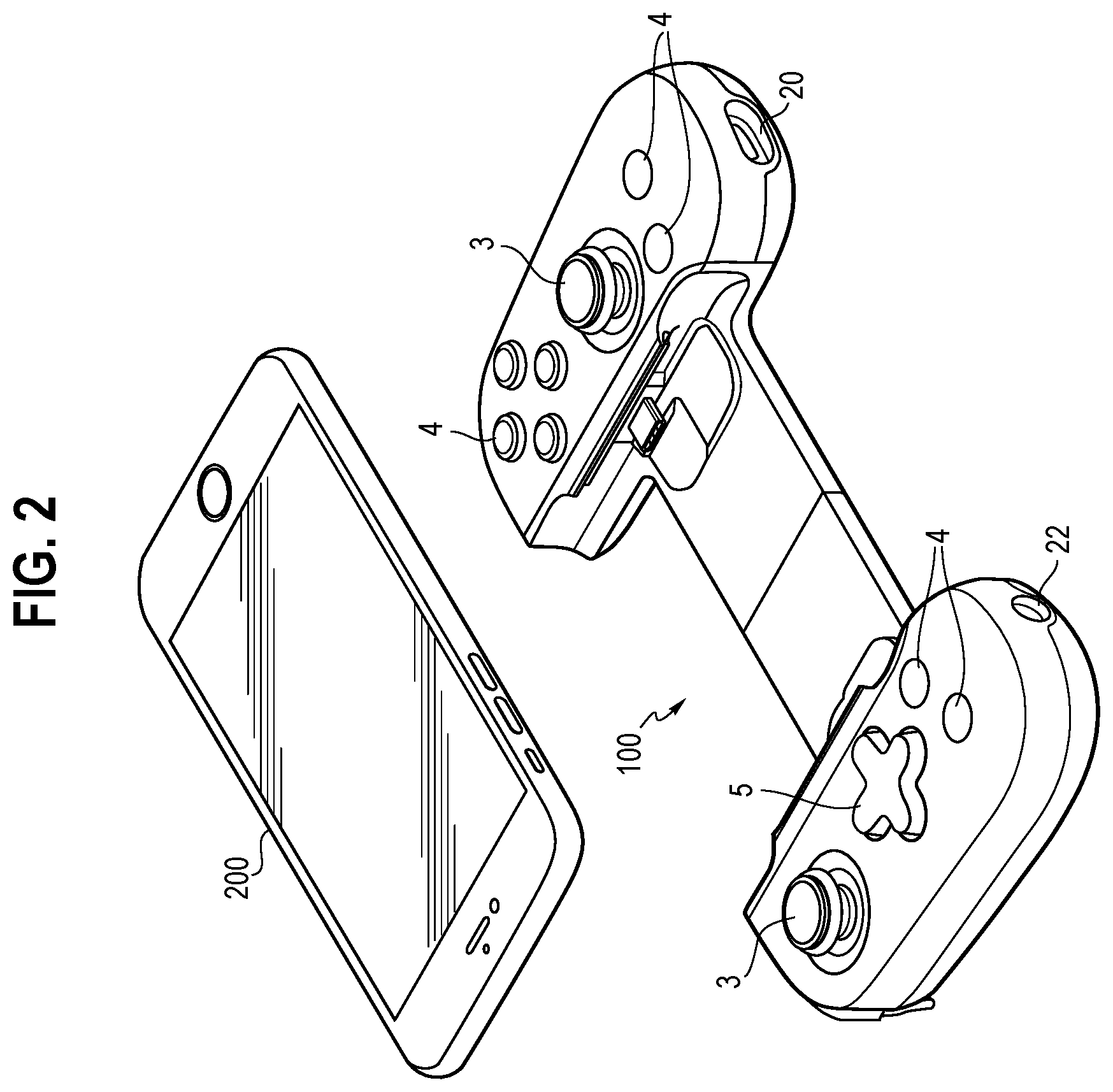 Patent US12551785 Figure 2 – Universal mobile game controller
