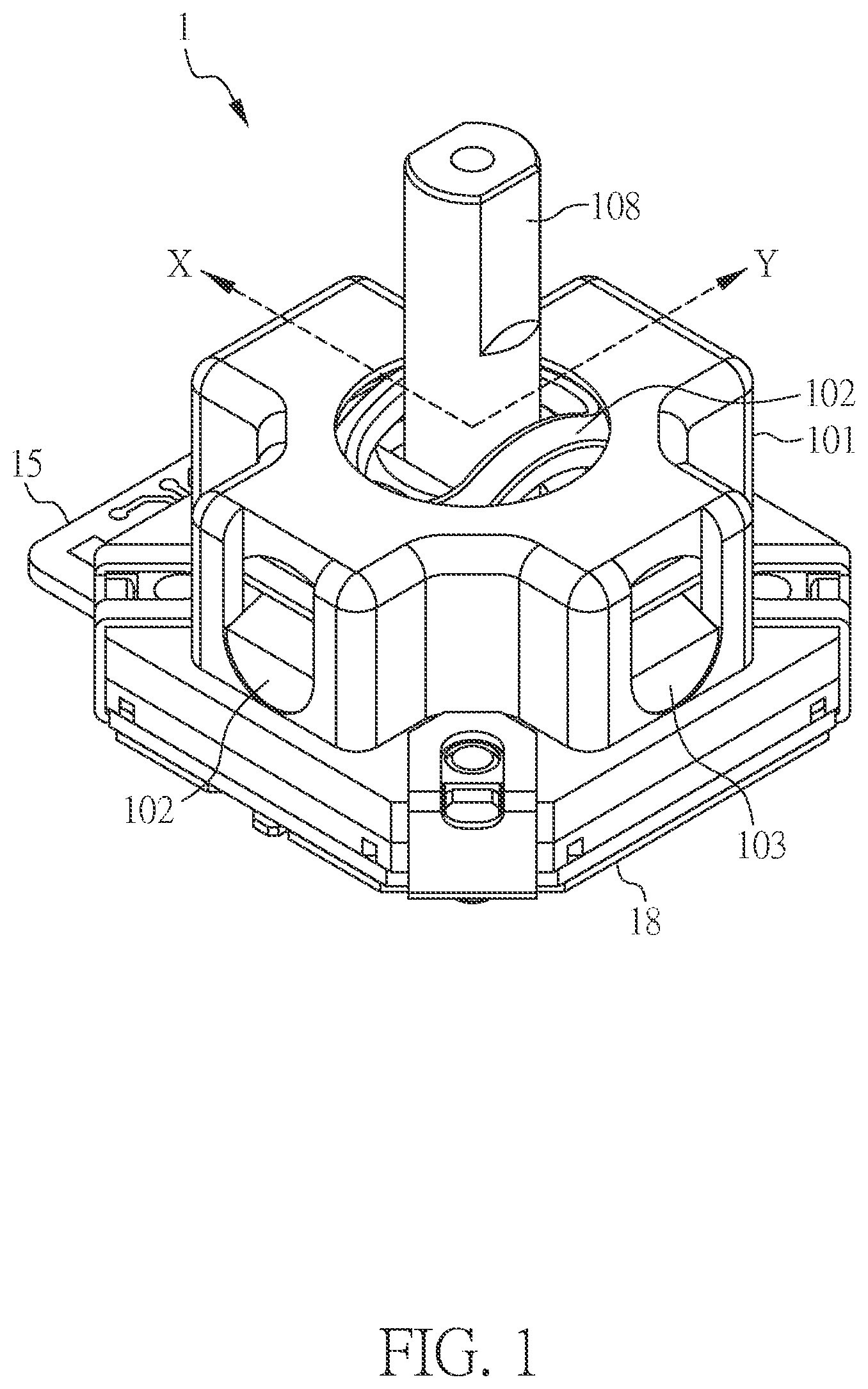 Patent US12551787 Figure 1 – Multi-directional output device