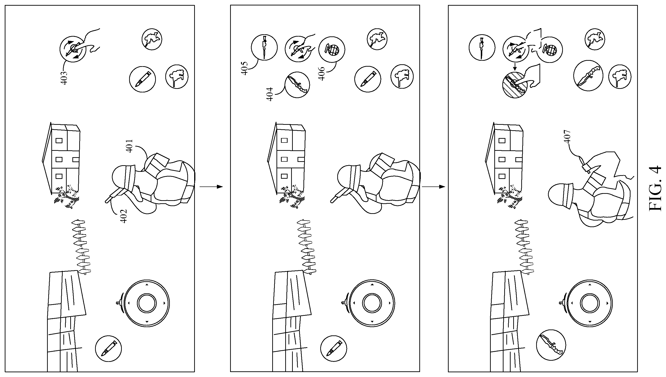 Patent US12551794 Figure 4 – Virtual item selection interface