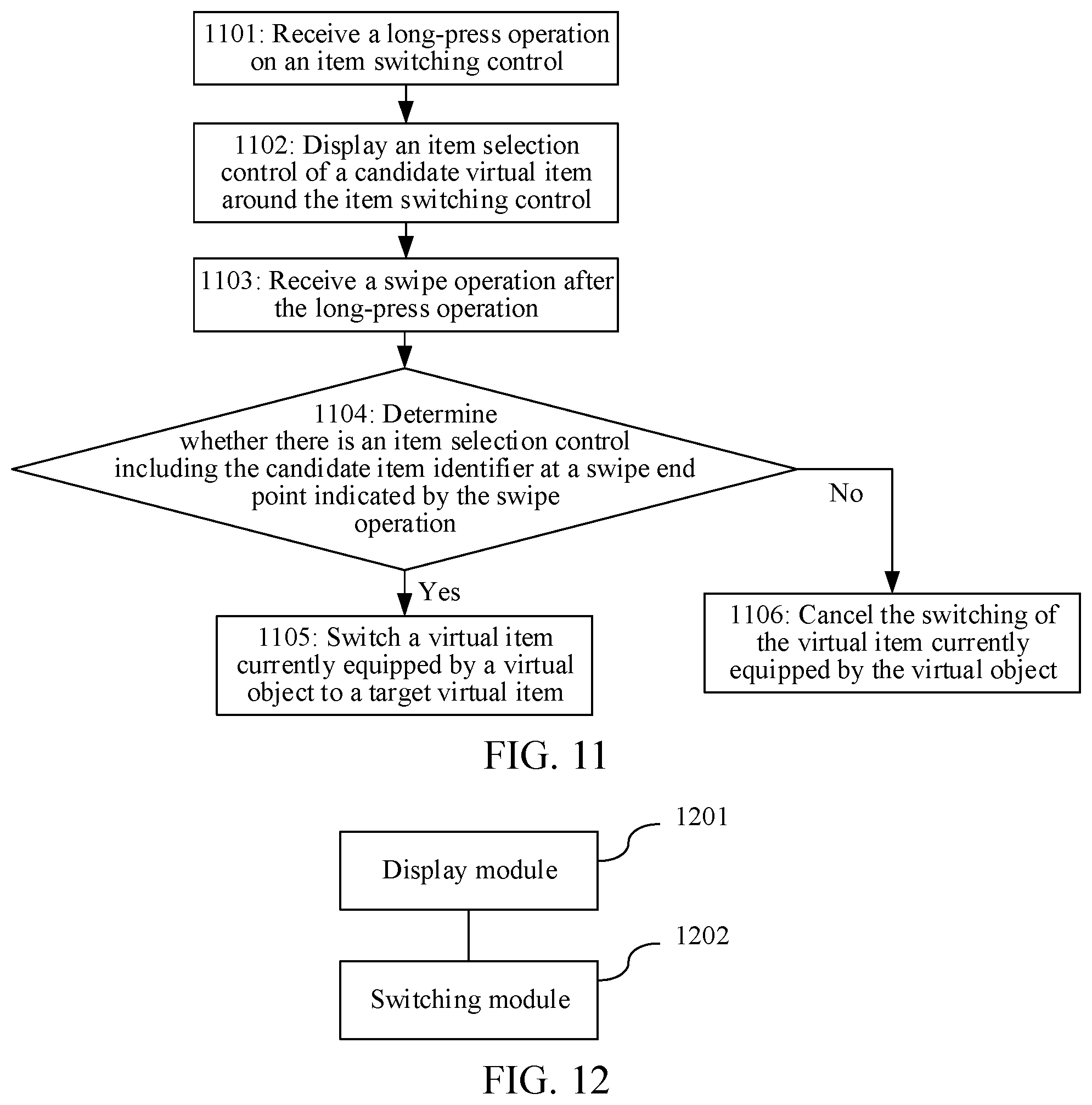 Patent US12551794 Figure 10 – Virtual item selection interface