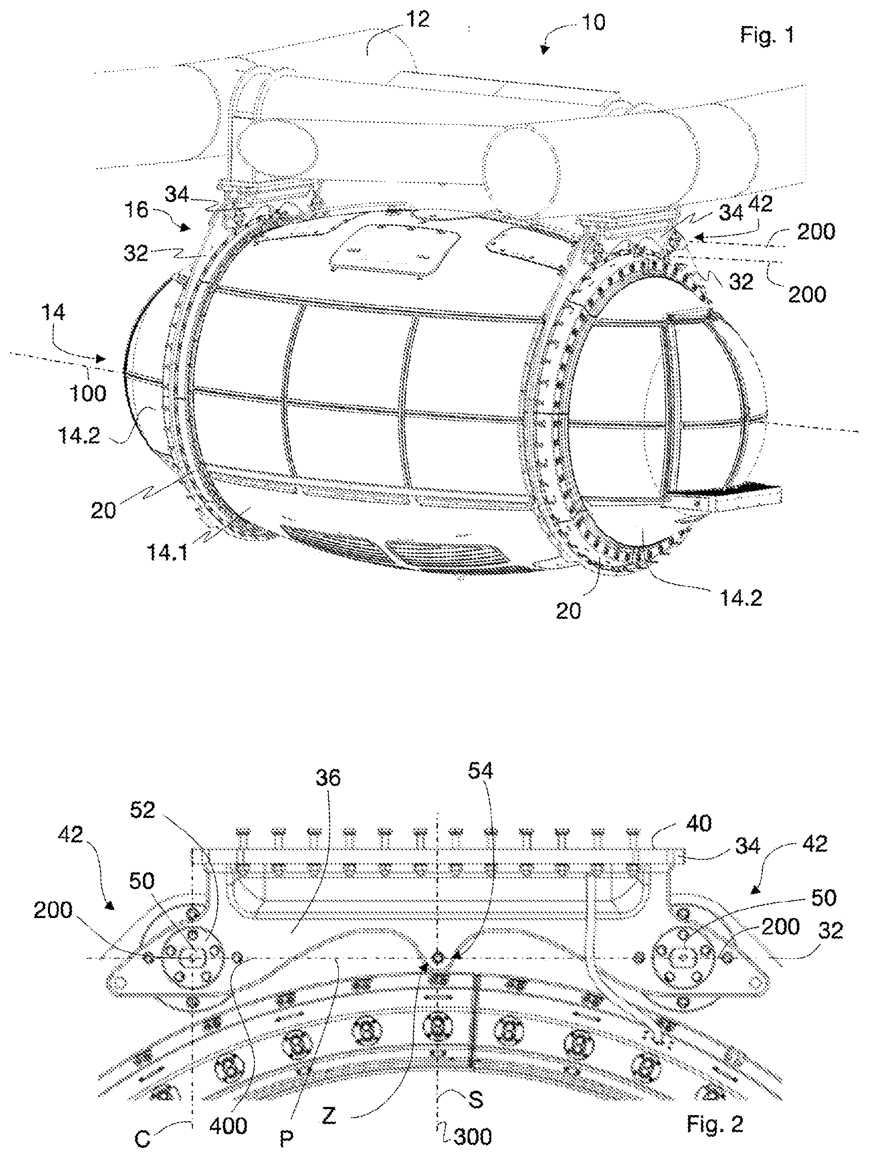 Patent US12551805 Figure 1 – Ferris wheel installation comprising a guide structure for gondolas having sliding ball joints