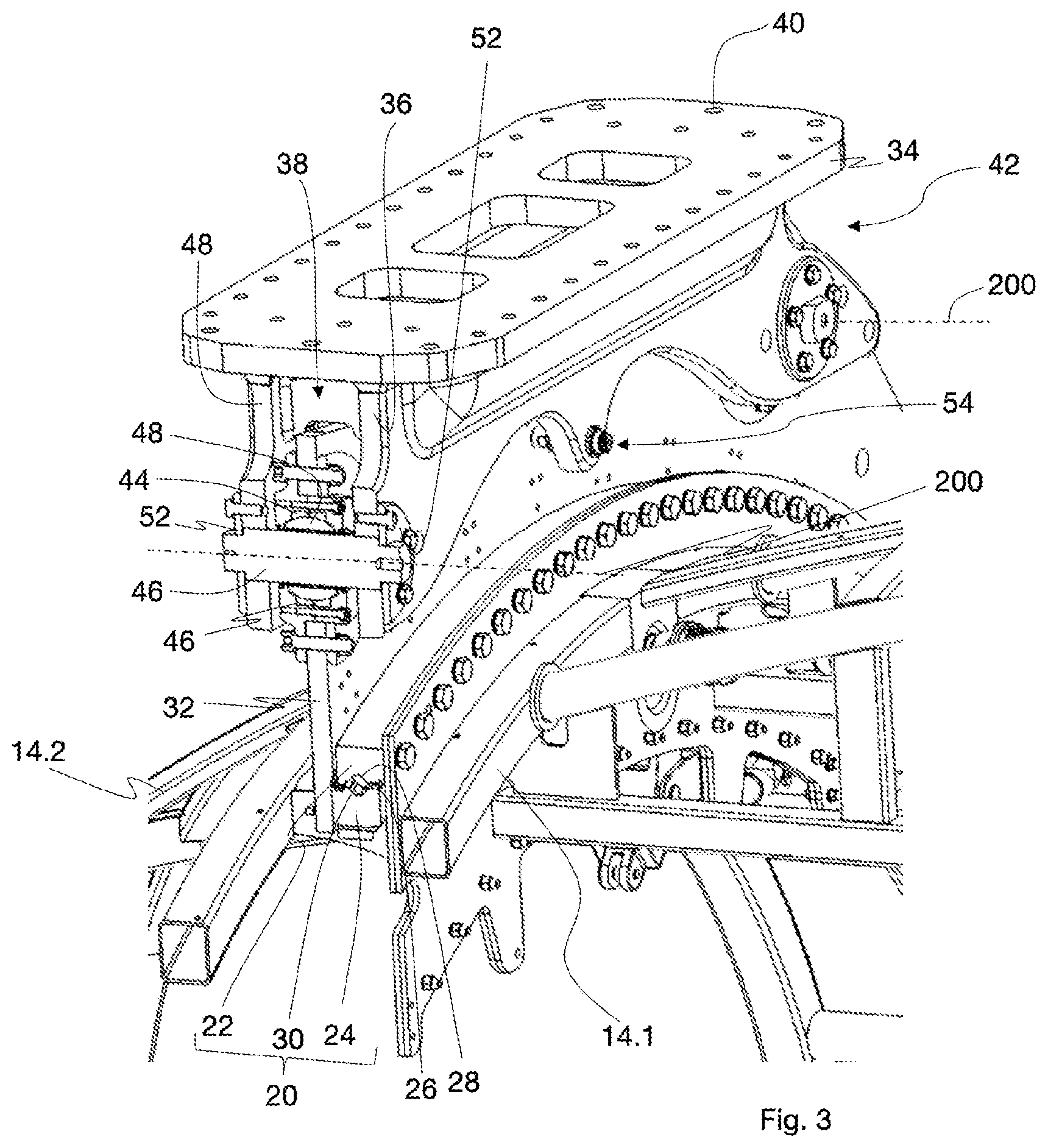 Patent US12551805 Figure 2 – Ferris wheel installation comprising a guide structure for gondolas having sliding ball joints
