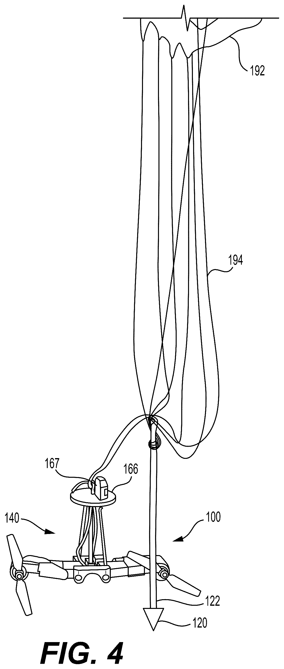 Patent US12551809 Figure 4 – Active aerial descent devices and systems