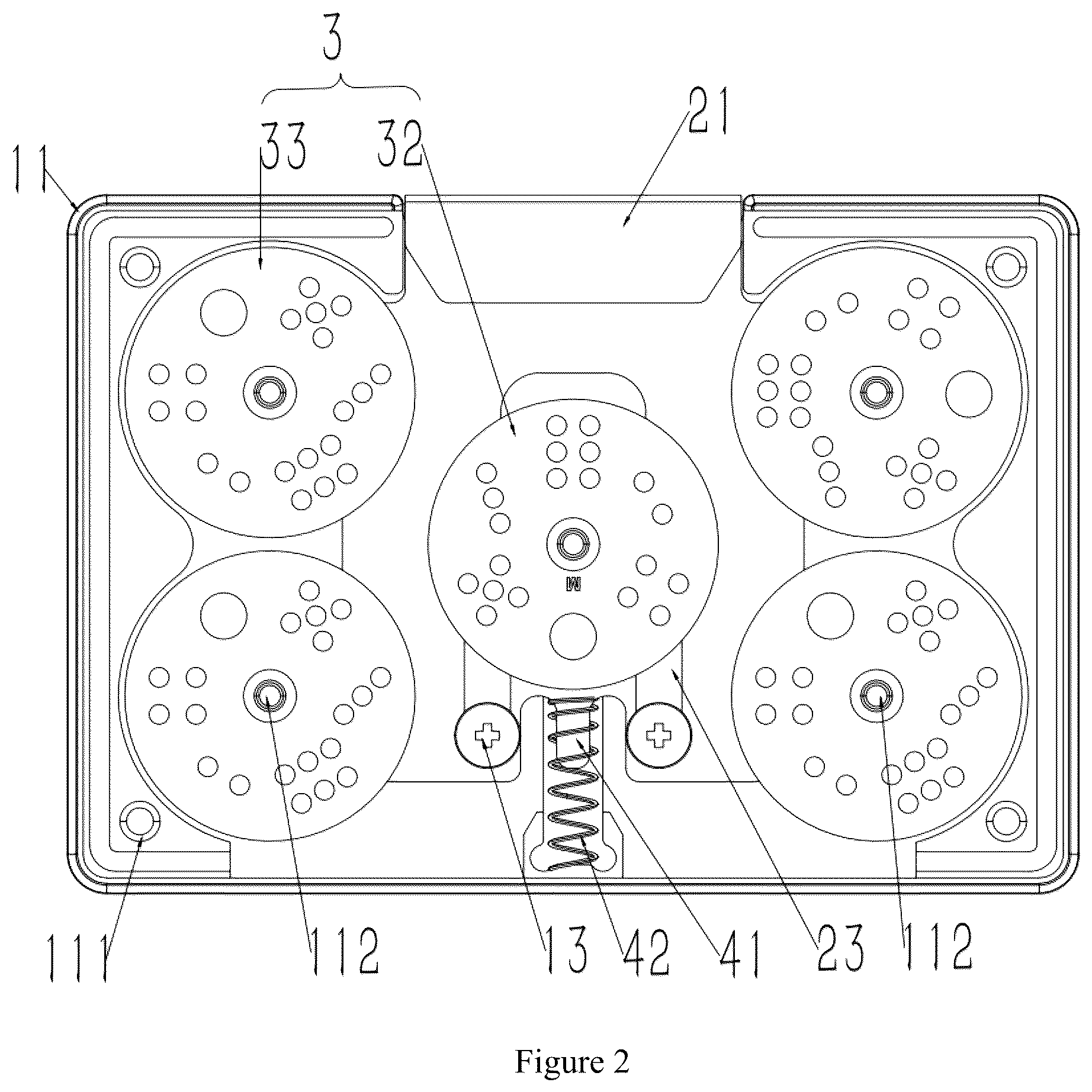 Patent US12551810 Figure 2 – Mechanical fidget toy and electronic equipment stand