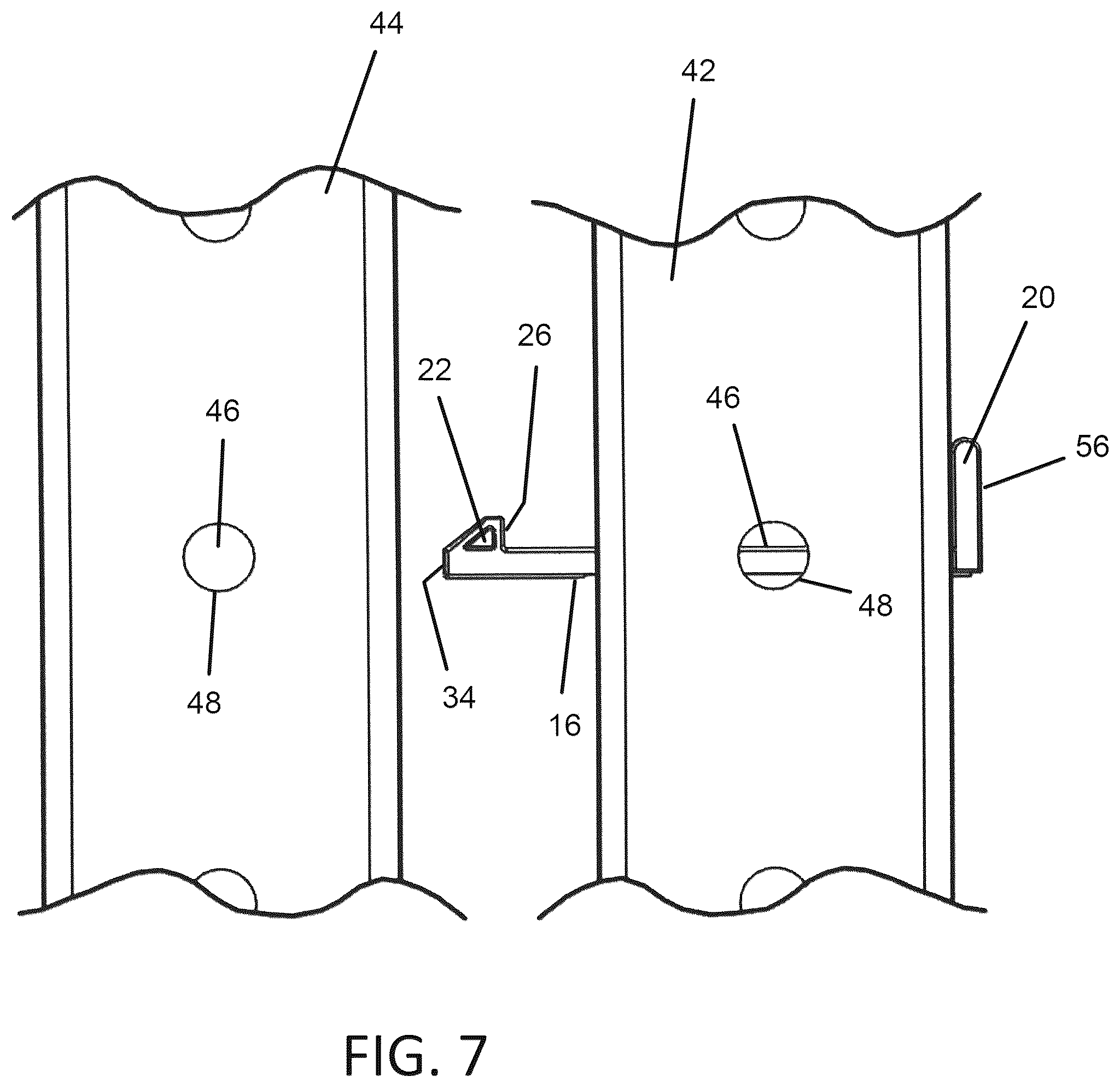 Patent US12551814 Figure 7 – Fasteners for foam construction elements