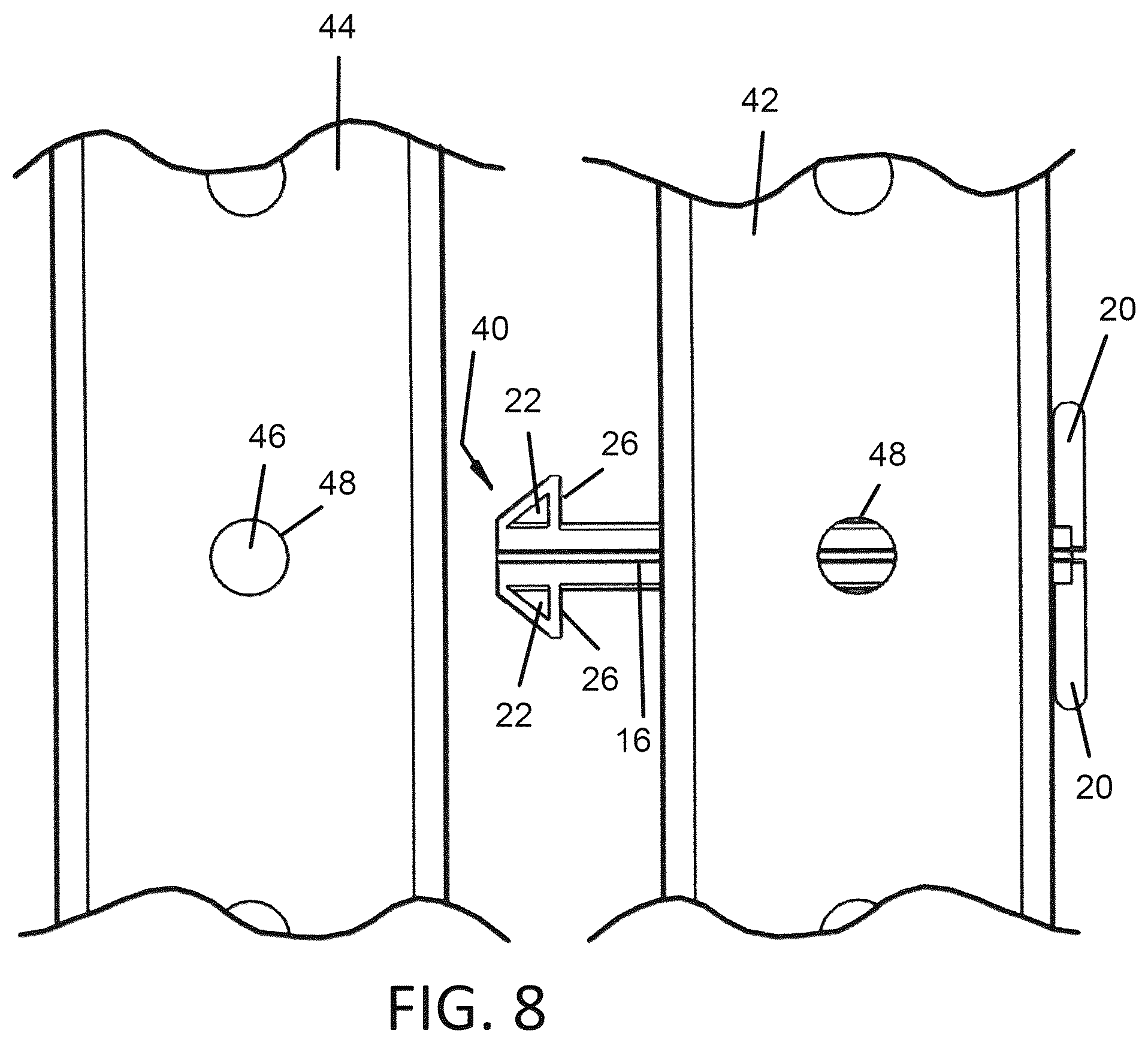 Patent US12551814 Figure 8 – Fasteners for foam construction elements