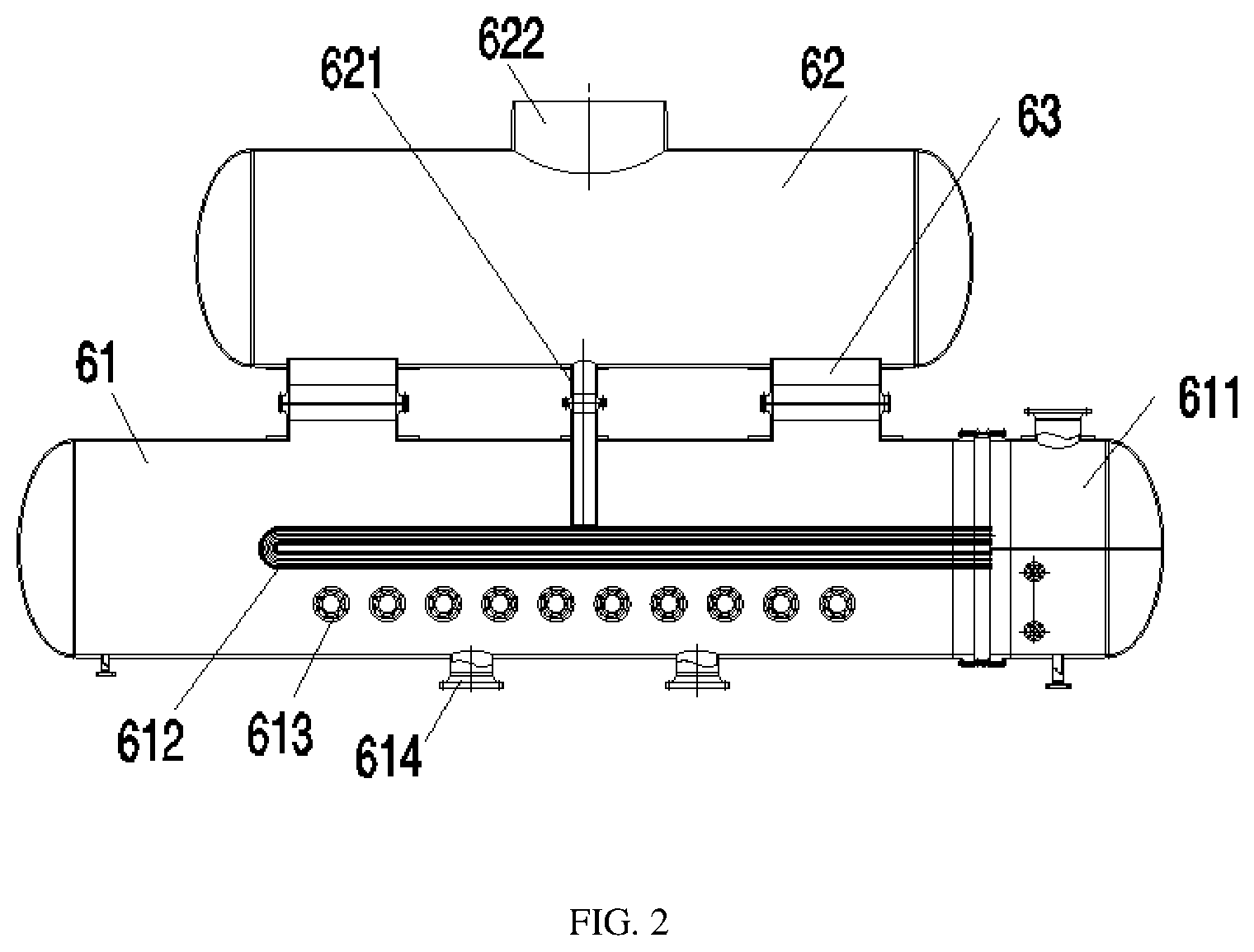 Patent US12551820 Figure 2 – Low-pressure drop ethylbenzene evaporator and energy-saving process for ethylbenzene vaporization in styrene dehydrogenation reaction system