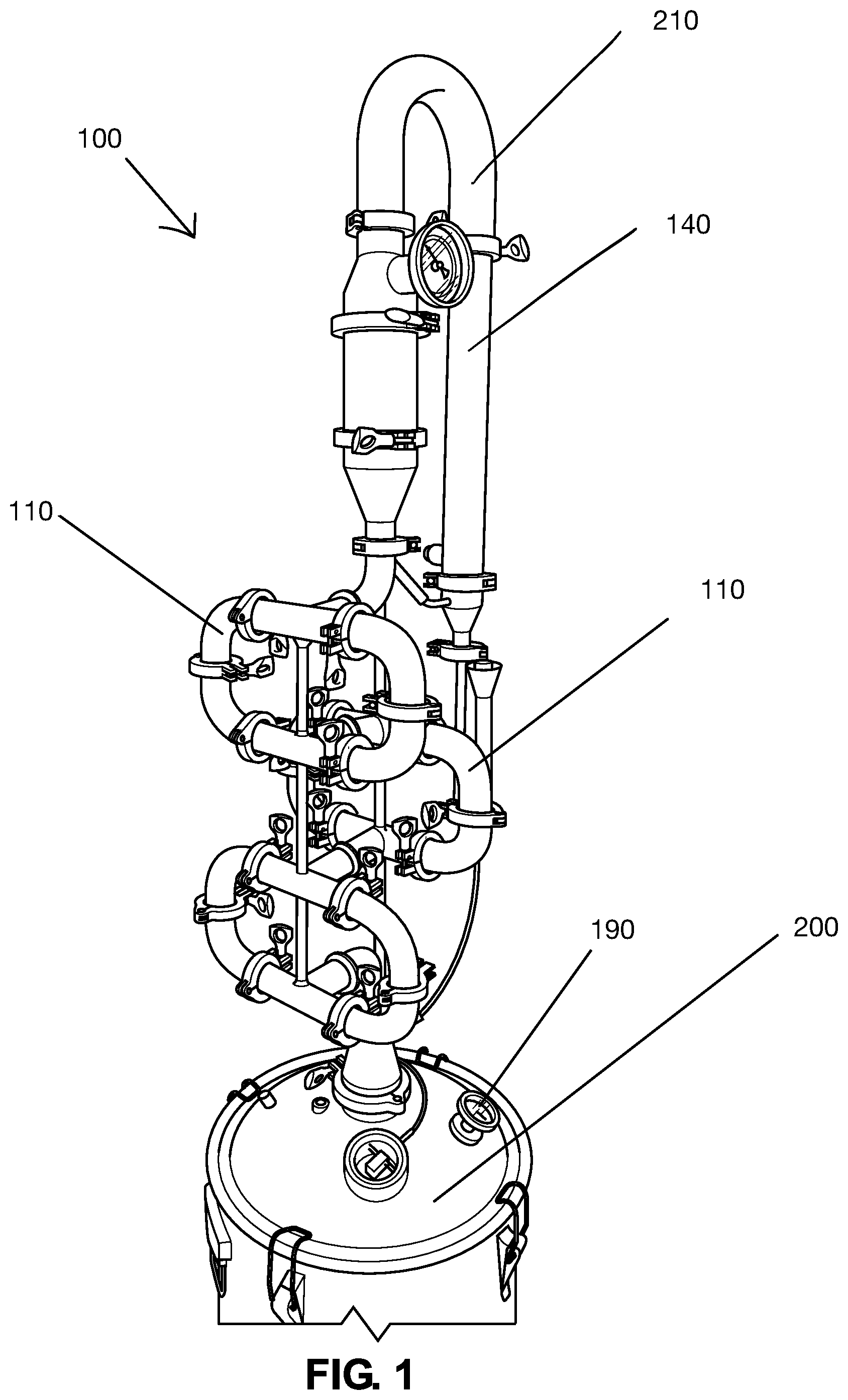 Patent US12551821 Figure 1 – Liquor distillation system and method thereof