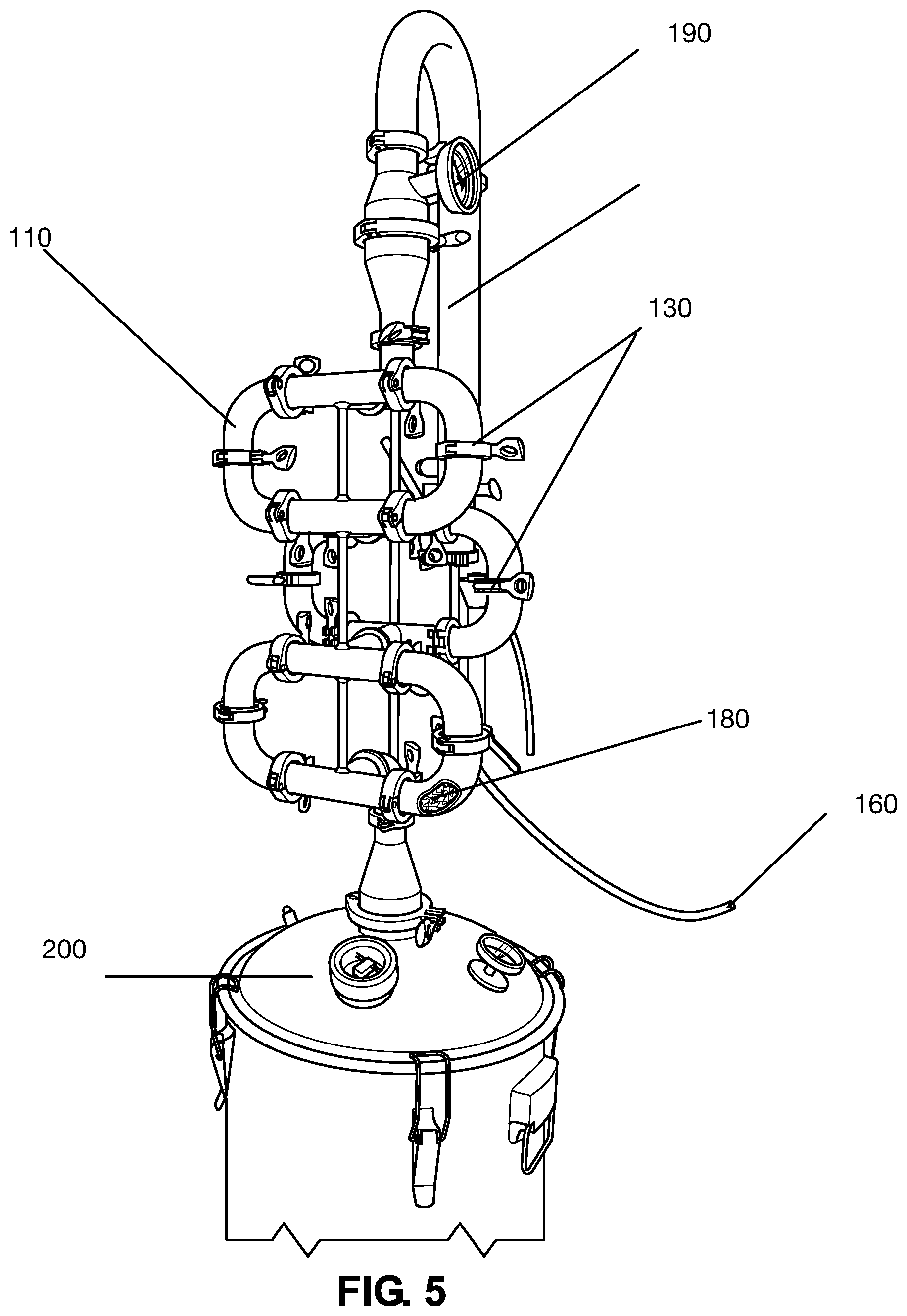 Patent US12551821 Figure 5 – Liquor distillation system and method thereof