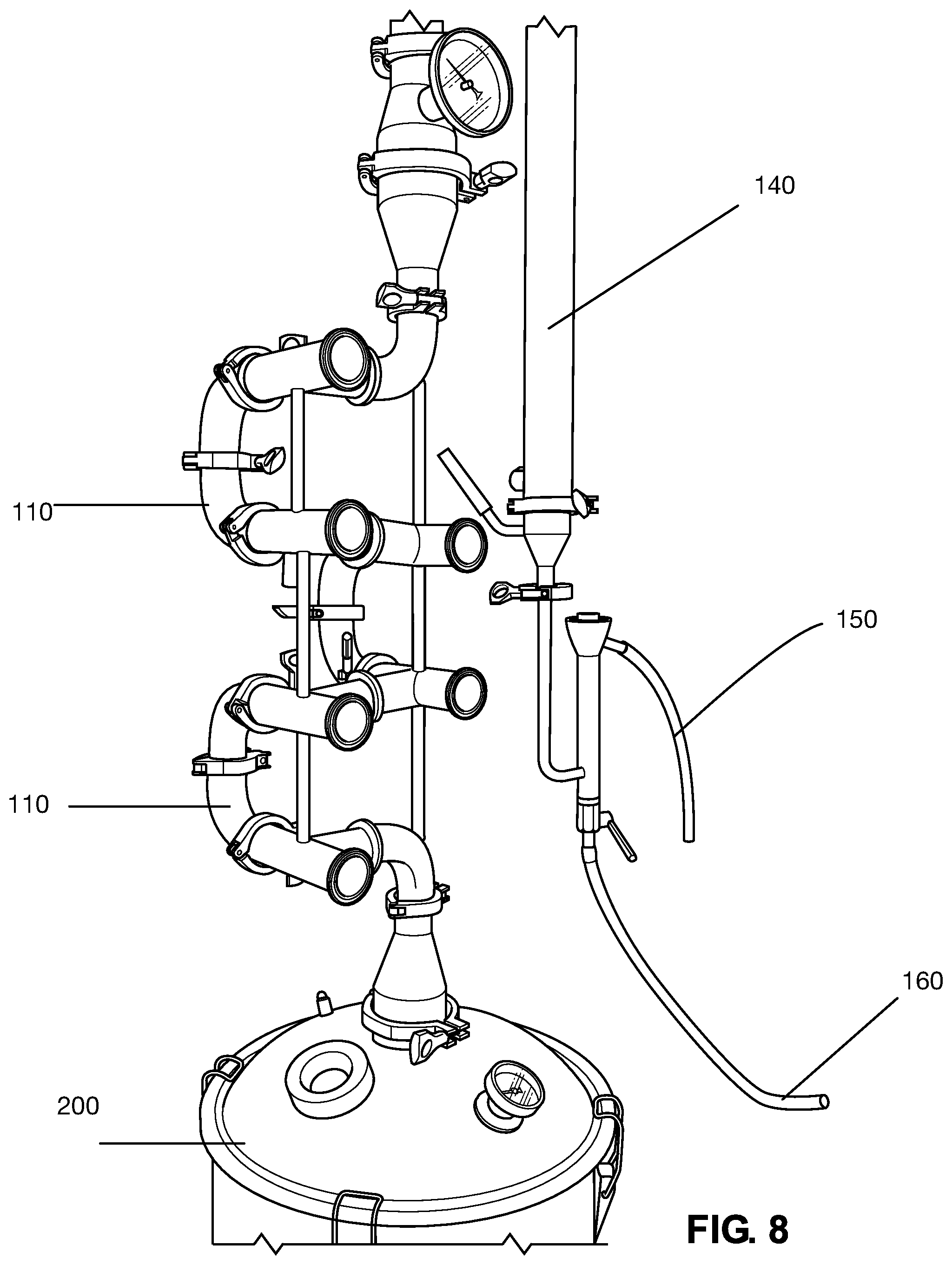 Patent US12551821 Figure 8 – Liquor distillation system and method thereof