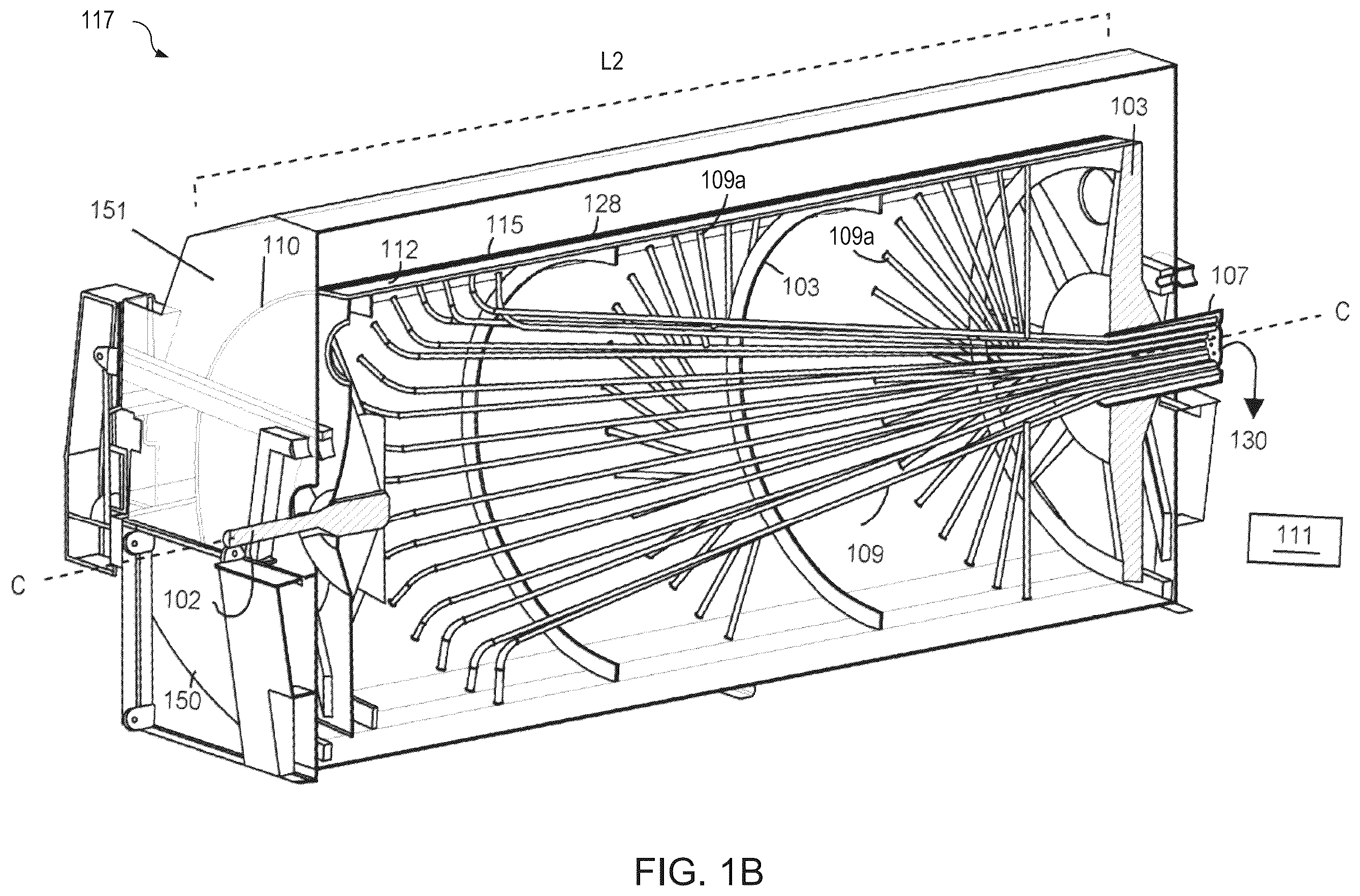 Patent US12551825 Figure 2 – Drum washer with gravity assist drainage