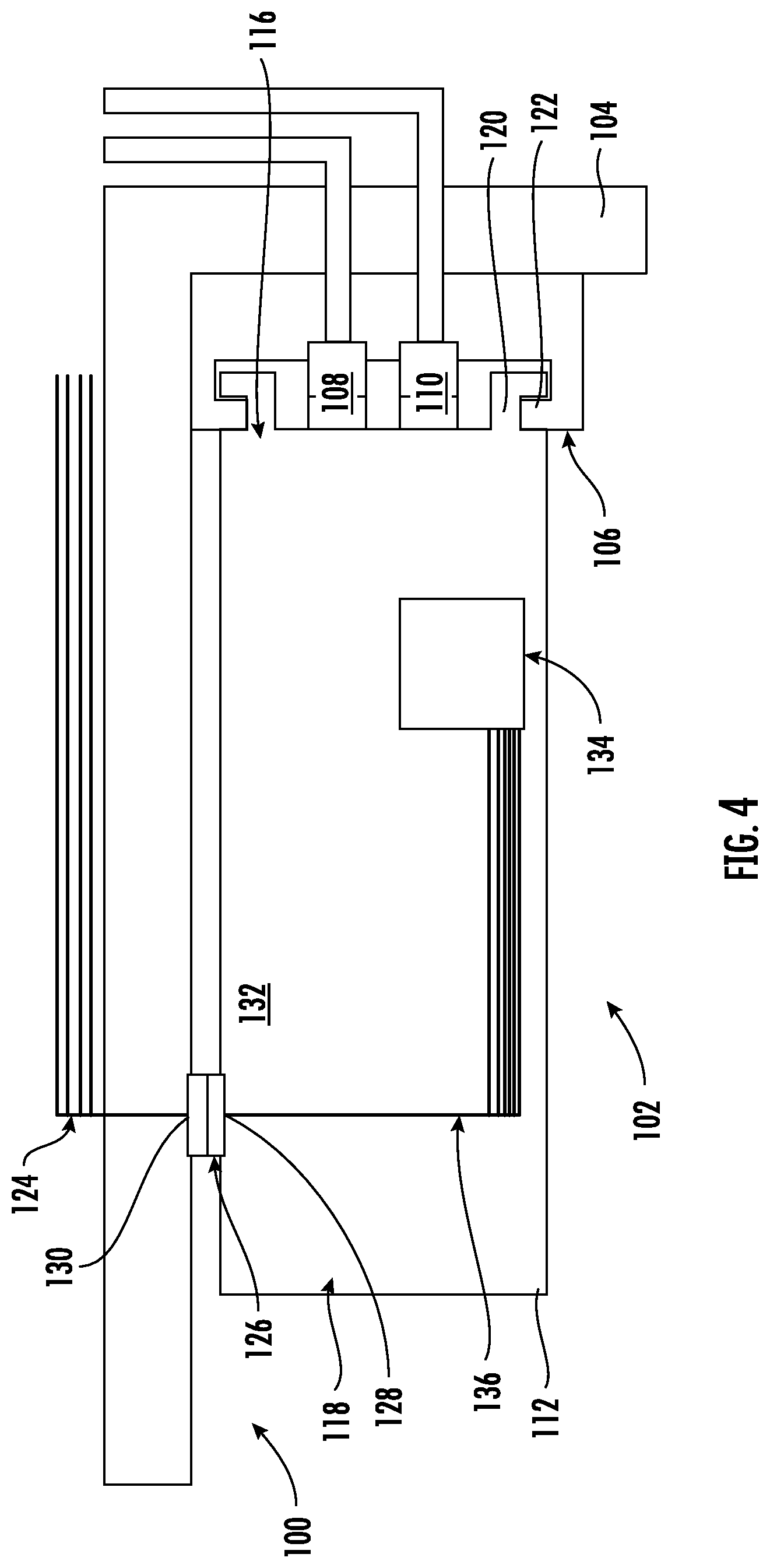 Patent US12551827 Figure 4 – Power and communication delivery configuration for a water filtration assembly of an appliance