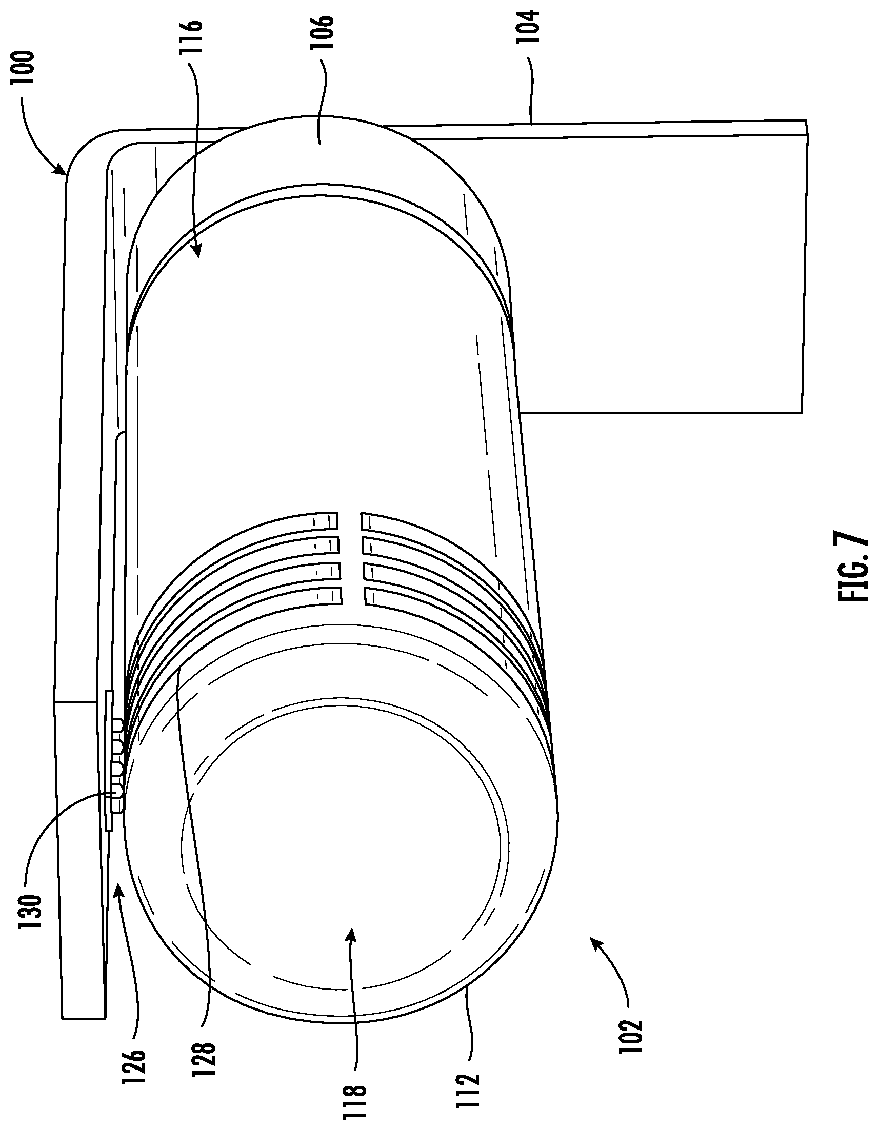 Patent US12551827 Figure 7 – Power and communication delivery configuration for a water filtration assembly of an appliance