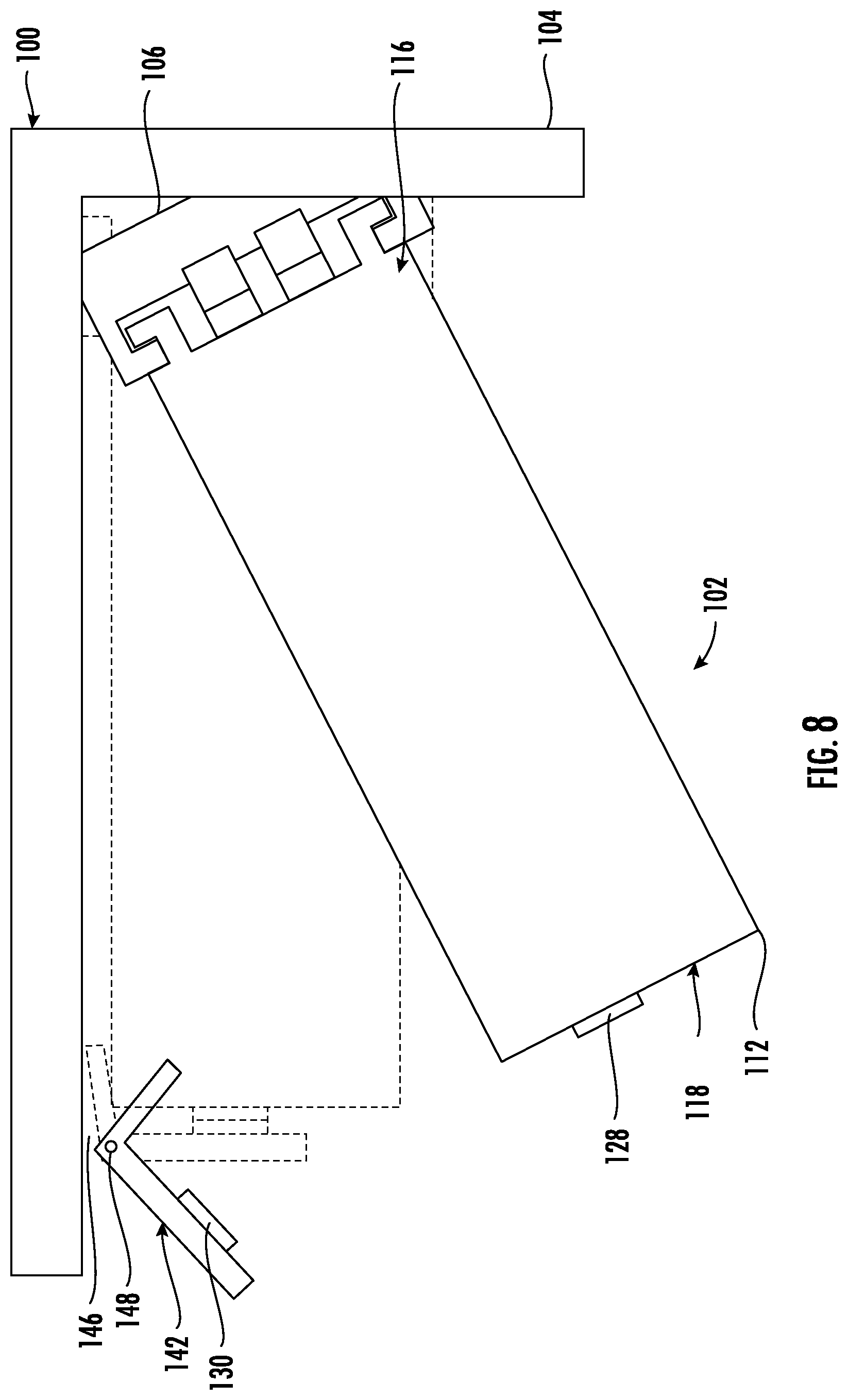 Patent US12551827 Figure 8 – Power and communication delivery configuration for a water filtration assembly of an appliance