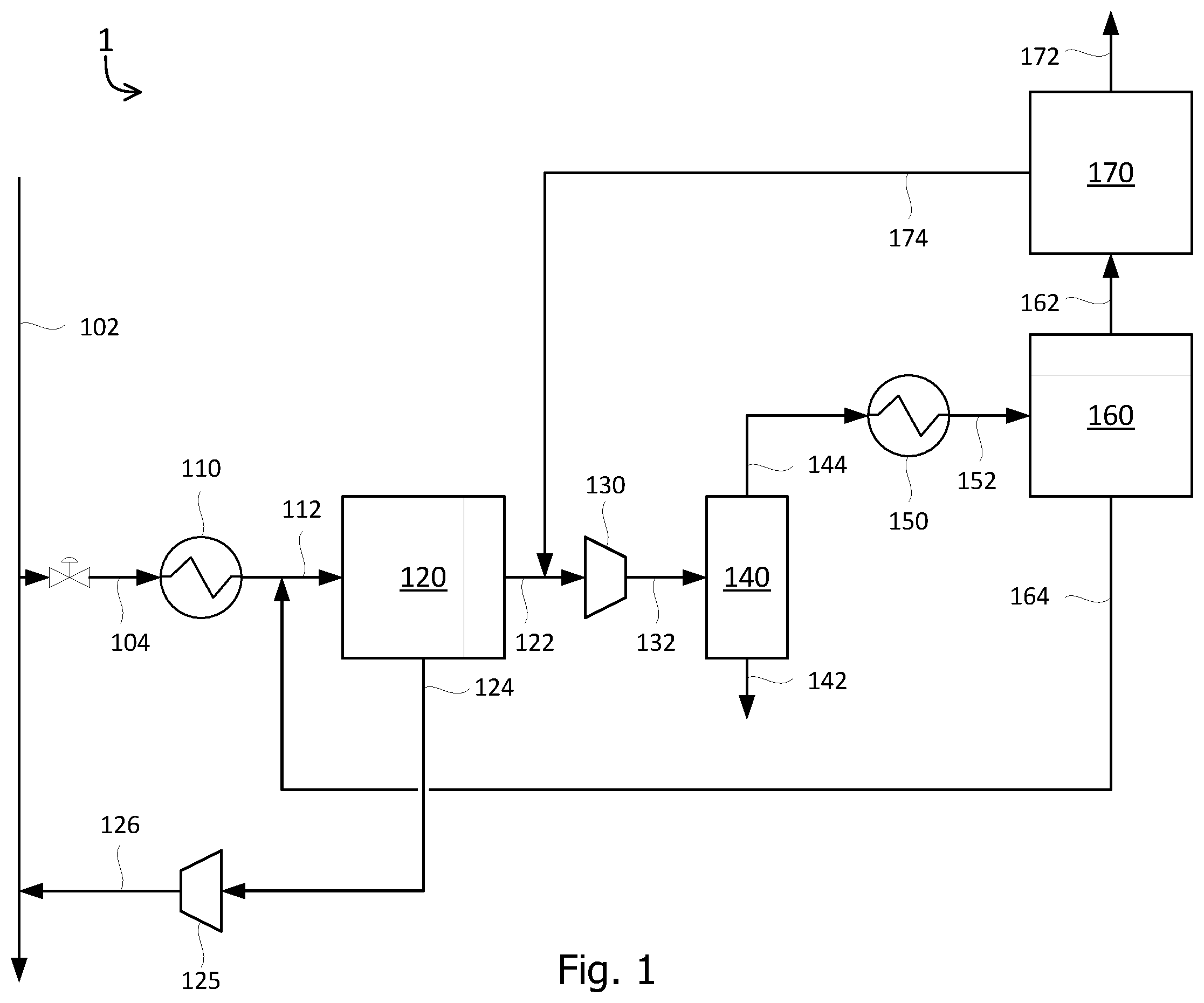 Patent US12551844 Figure 1 – Hydrogen separation from natural gas