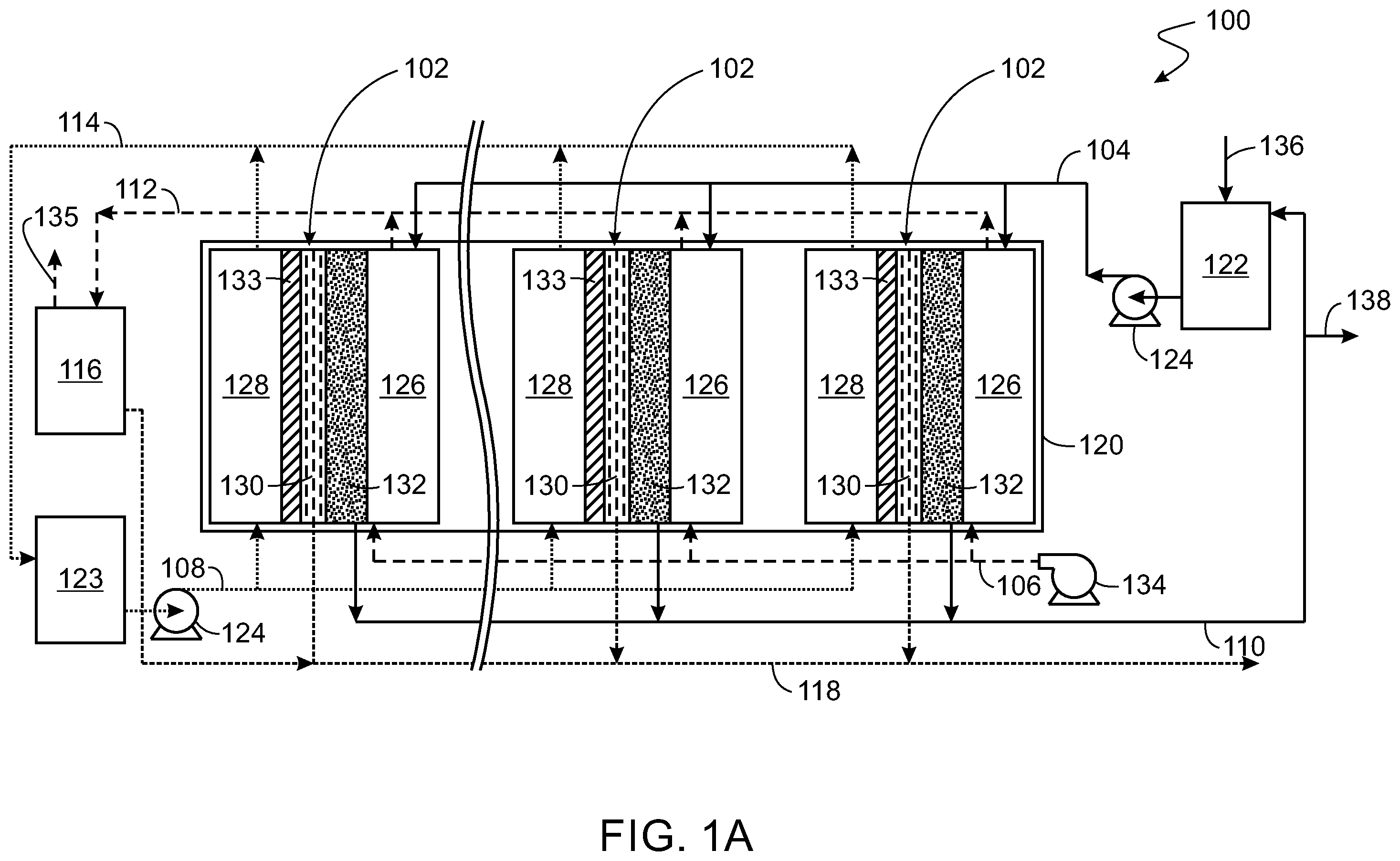 Patent US12551848 Figure 1 – Multi-stage permeate gap membrane distillation system and process